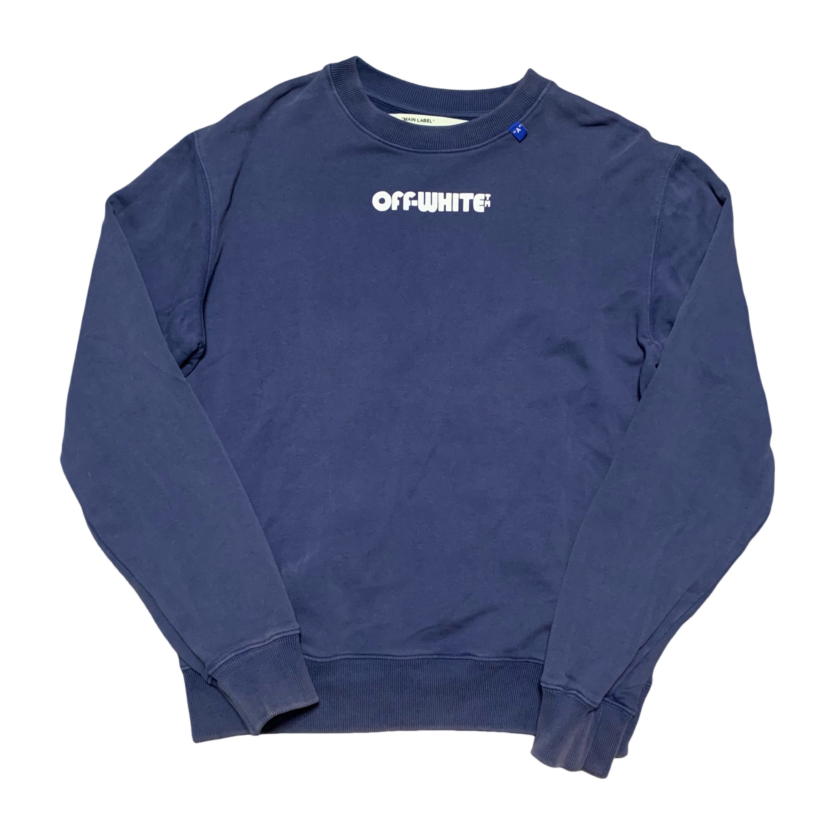 Off White Small Skull Skeleton Blue Sweatshirt Crewneck Virgil Abloh