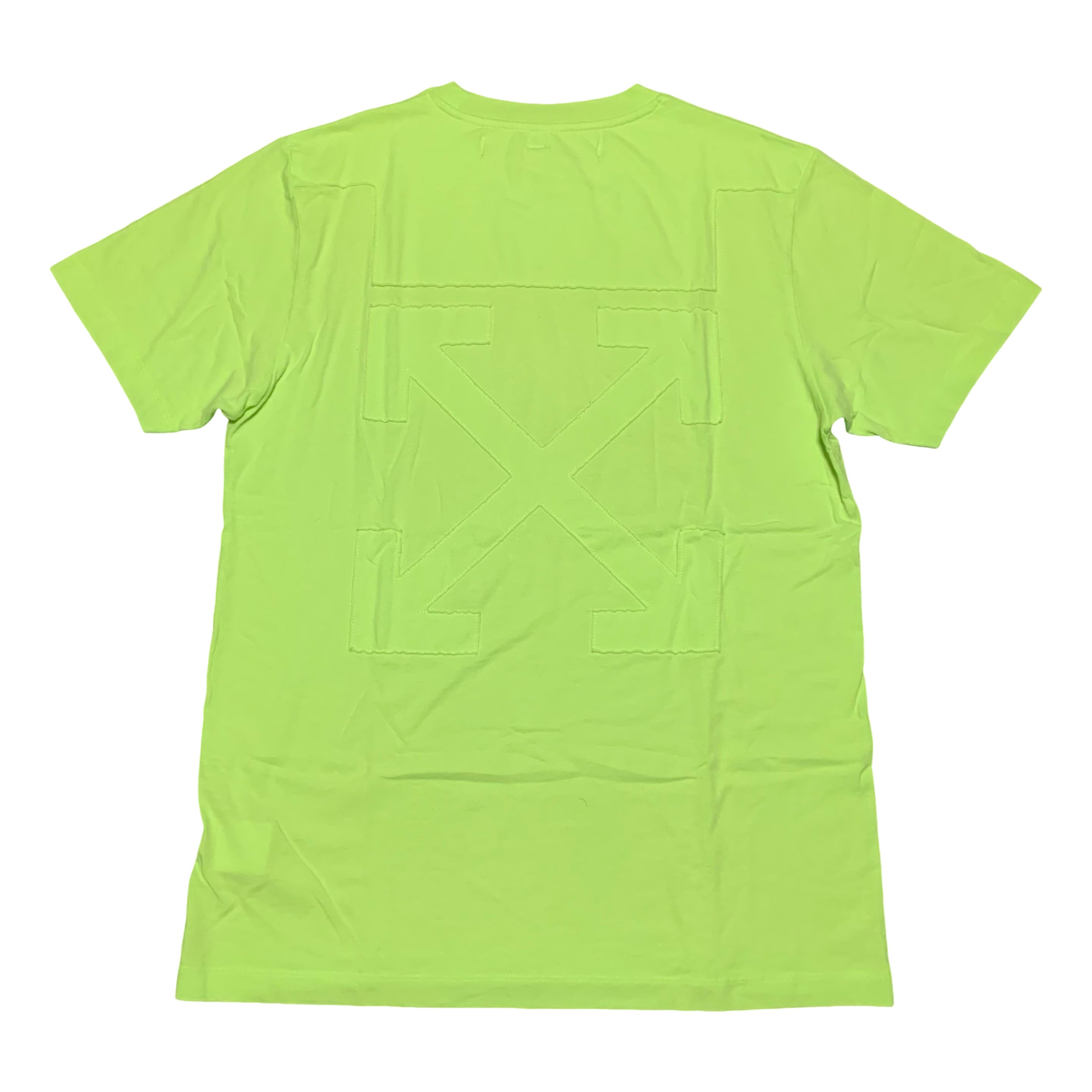 Off White Large Arrows Neon Green Yellow Tee Virgil Abloh