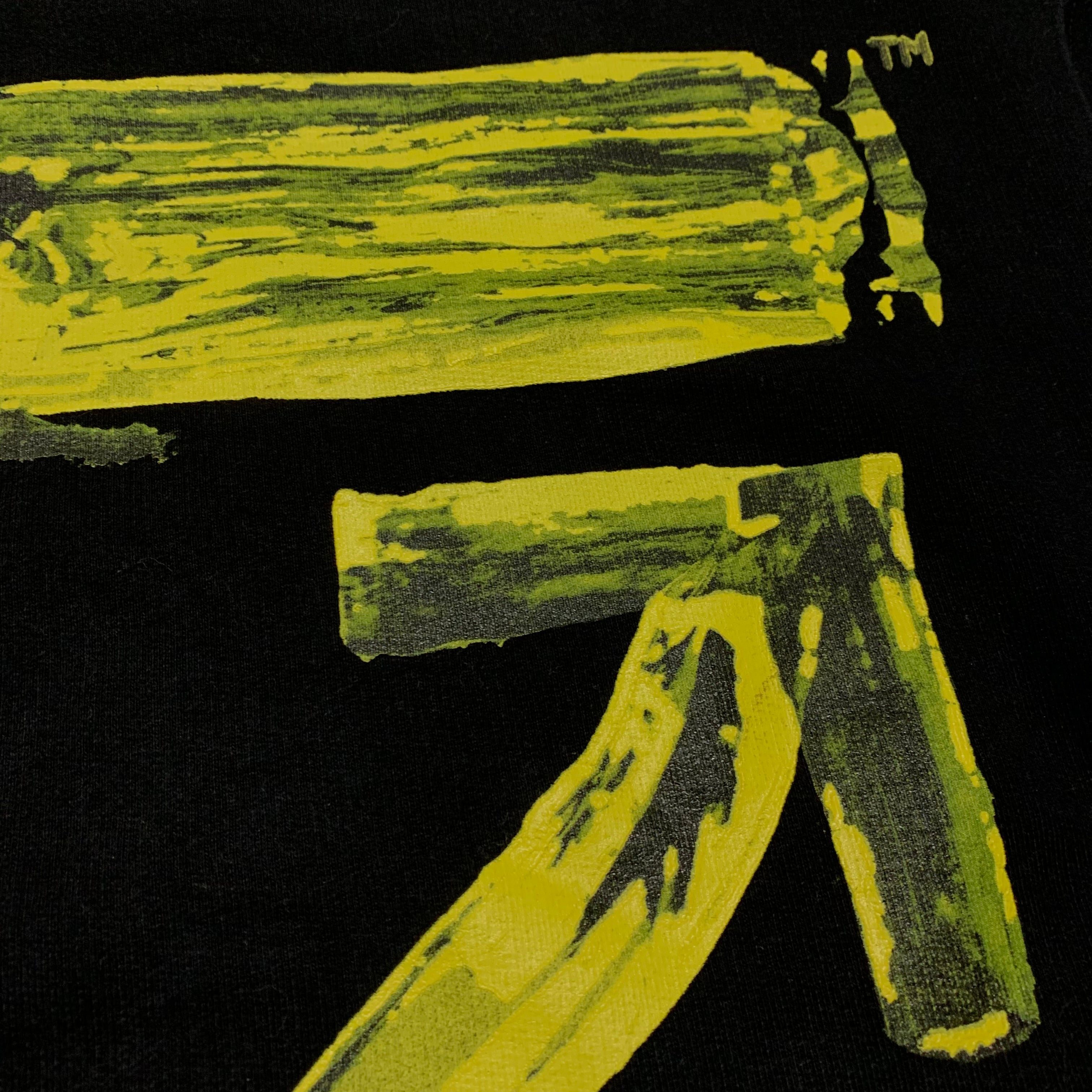 Off White Medium Acrylic Arrows Black Sweatshirt Crewneck Virgil Abloh Yellow Graphic