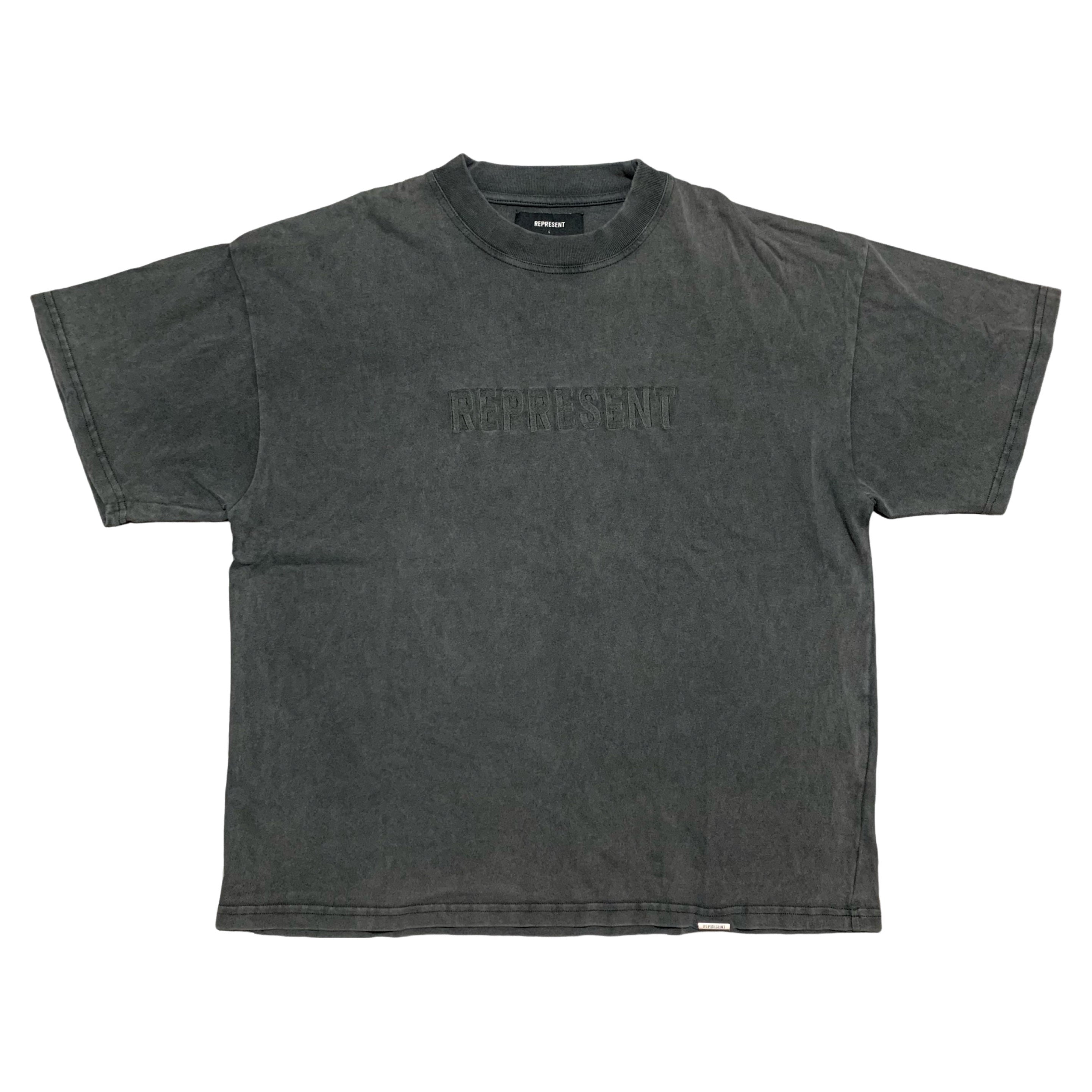 Represent Large Embroidered Vintage Grey Tee
