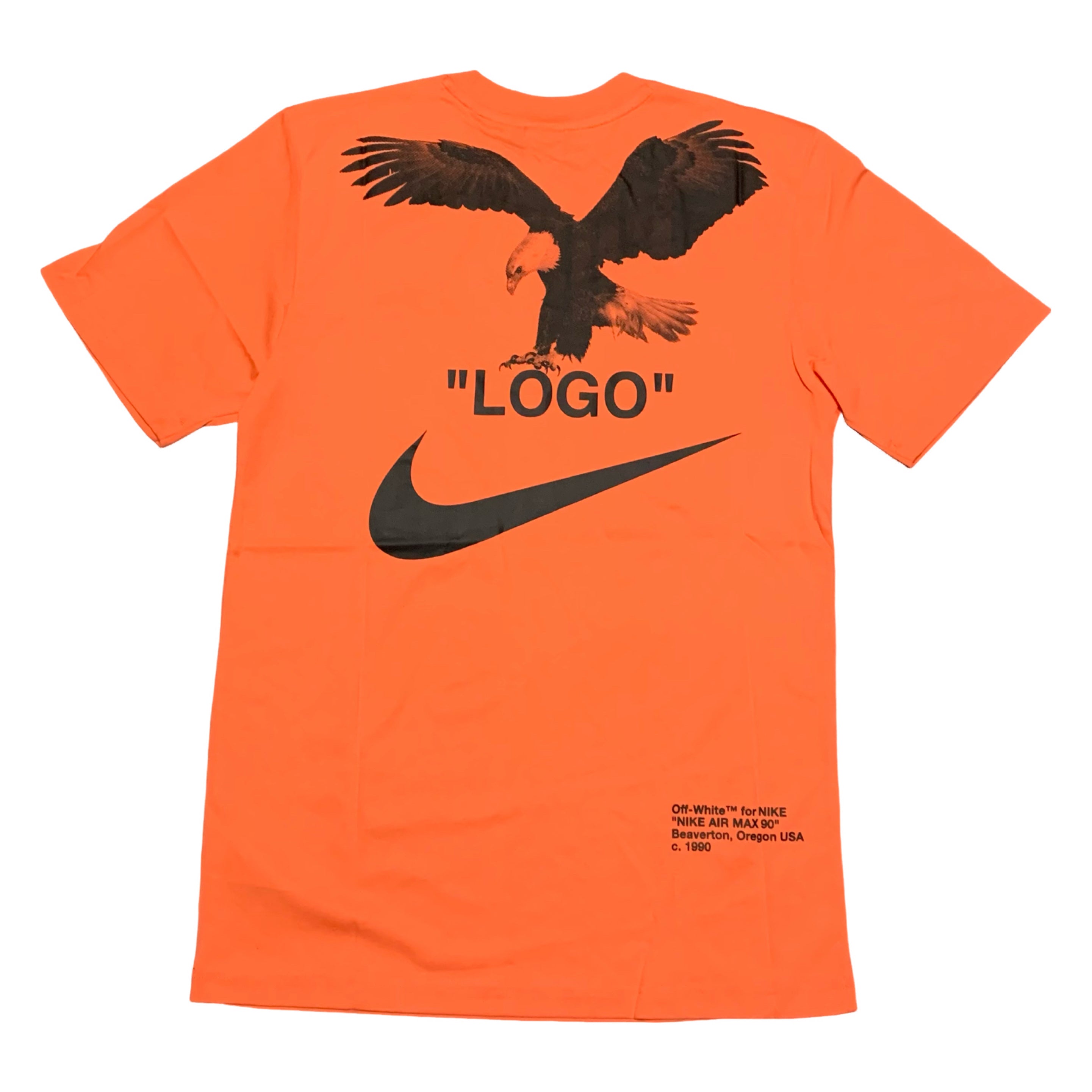Off White Nike Small NRG A6 Tie Graphic Orange Coral Tee Virgil Abloh 2018
