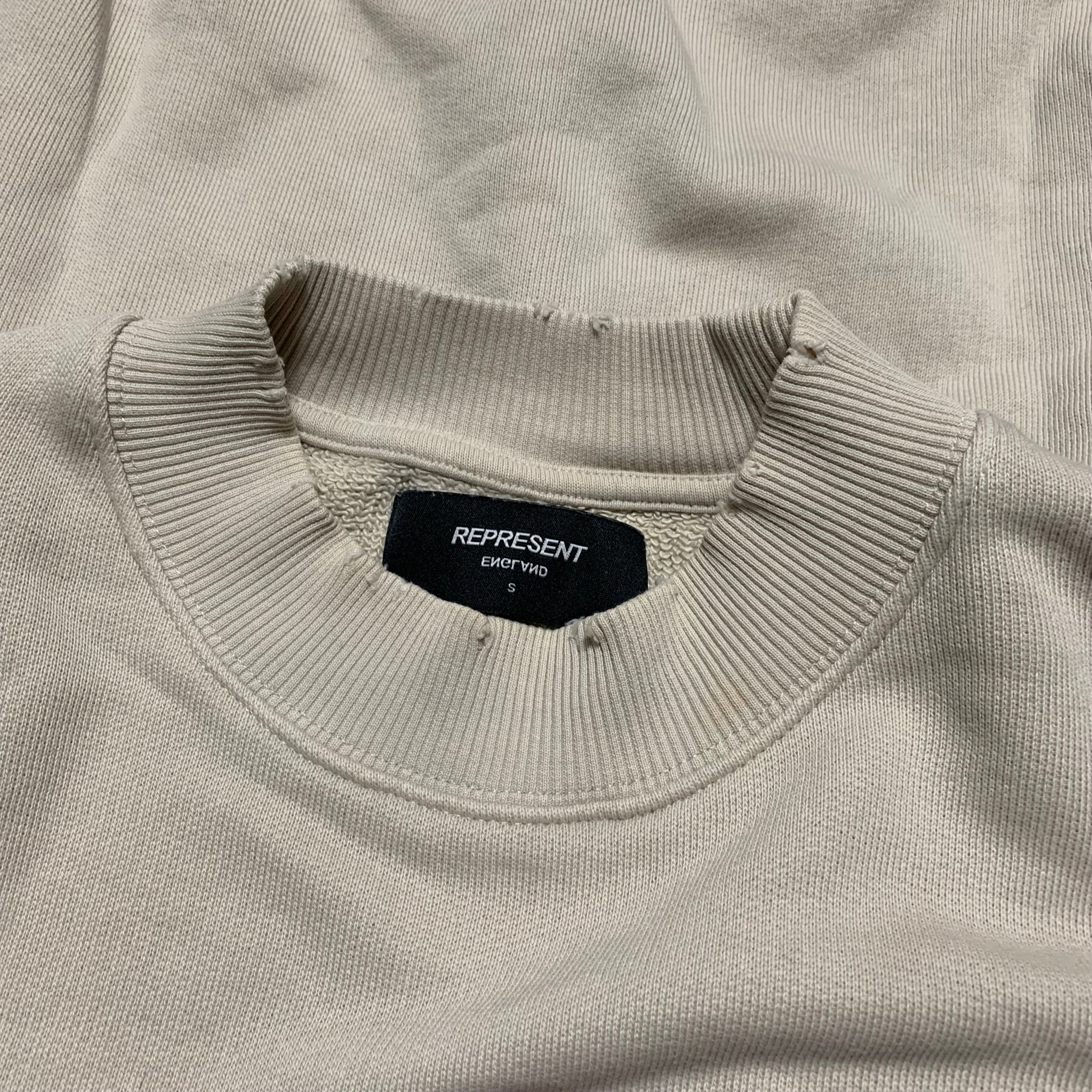 Represent Small Iron Spirit Vintage White Sweatshirt Crewneck