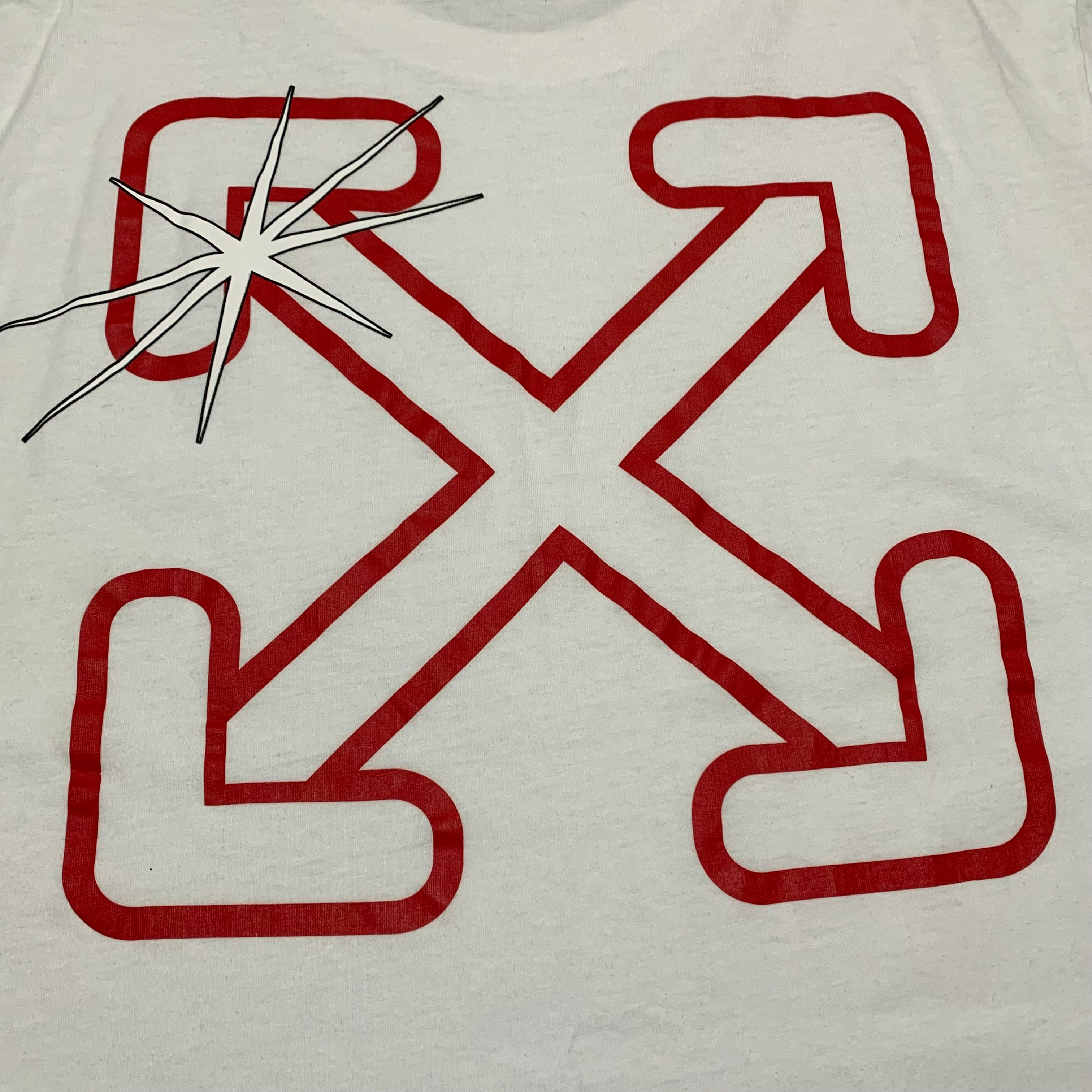 Off White XL Starred Arrows White Tee Virgil Abloh