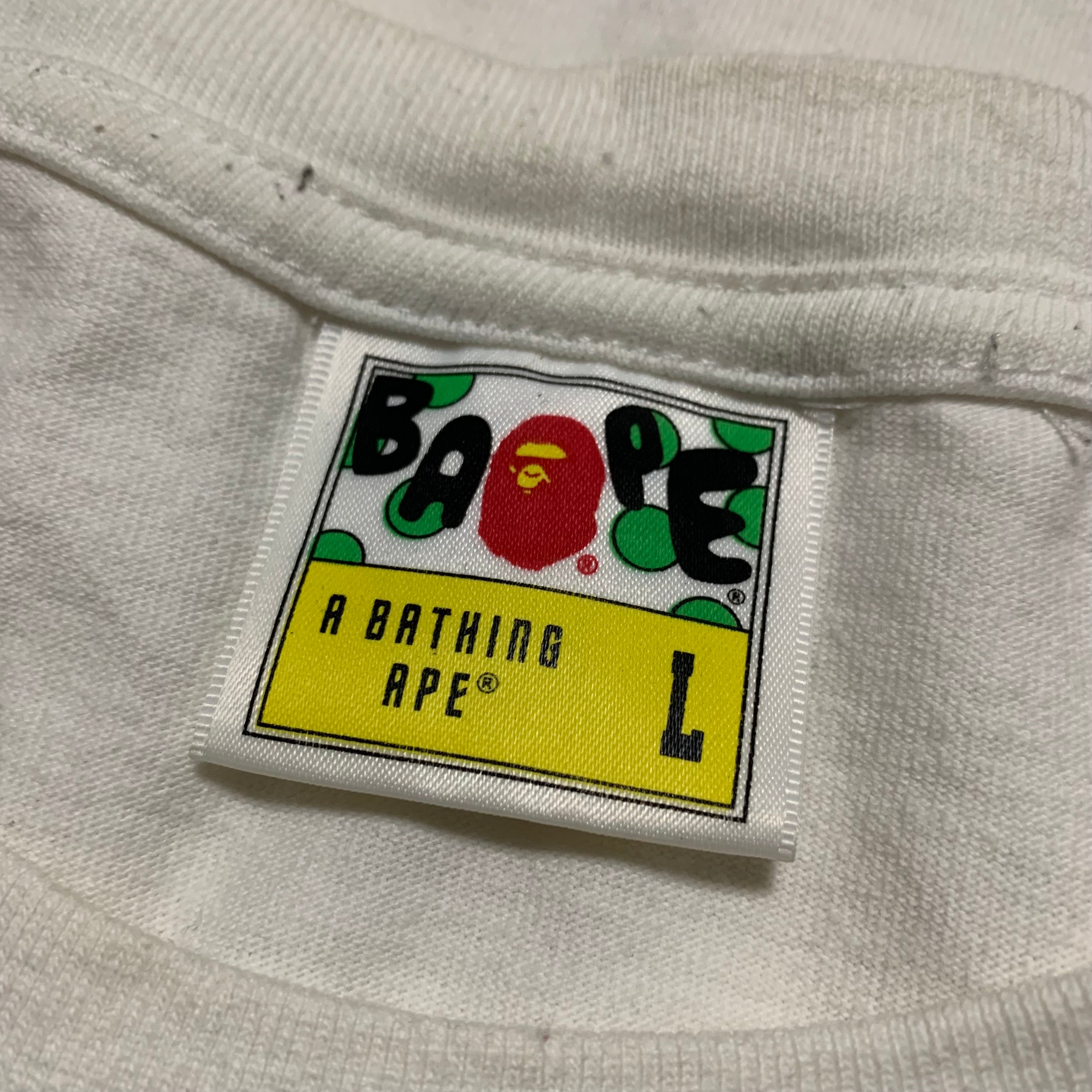 Bape Large Panda Shark Zip White Tee A Bathing Ape