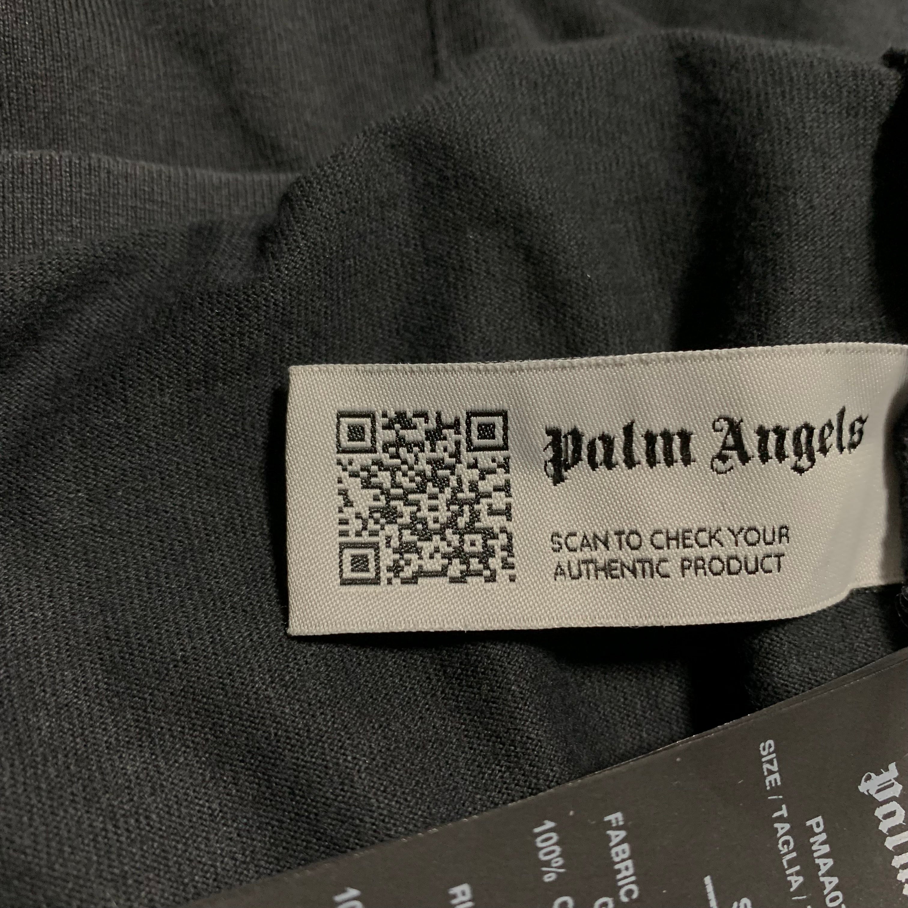 Palm Angels XS Neon Palm Tree Black Tee