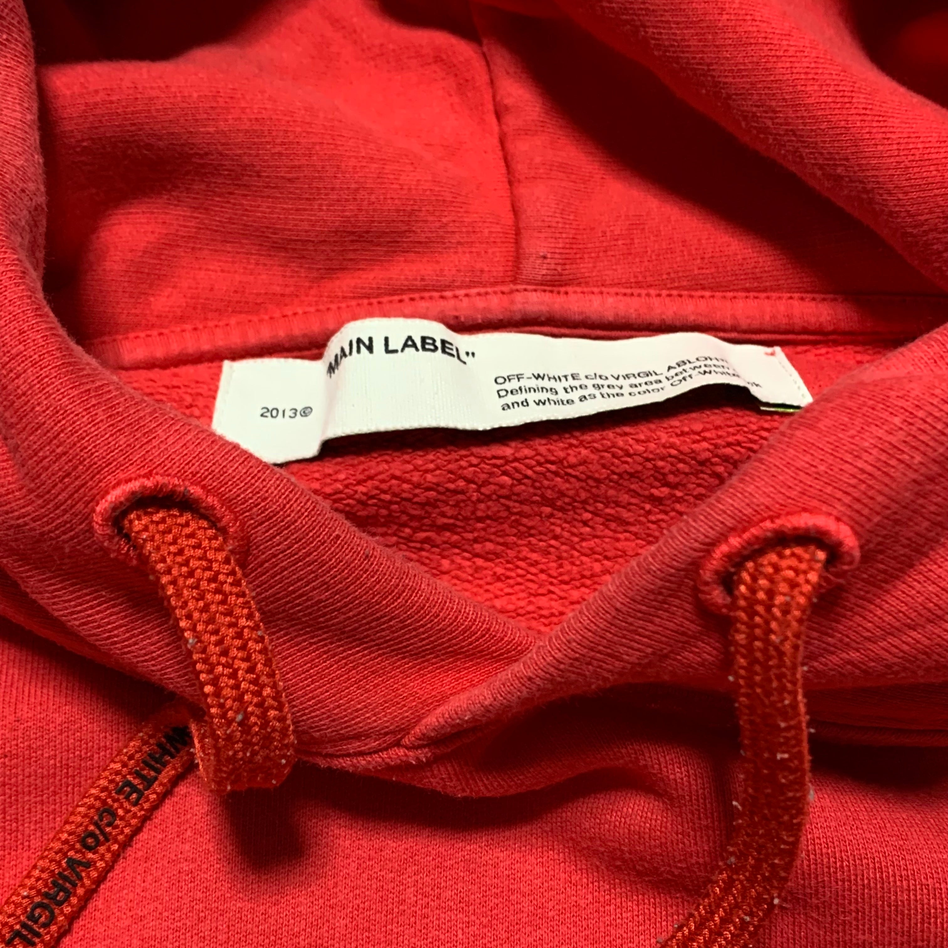 Off White Large Outline Arrows Red Hoodie Virgil Abloh