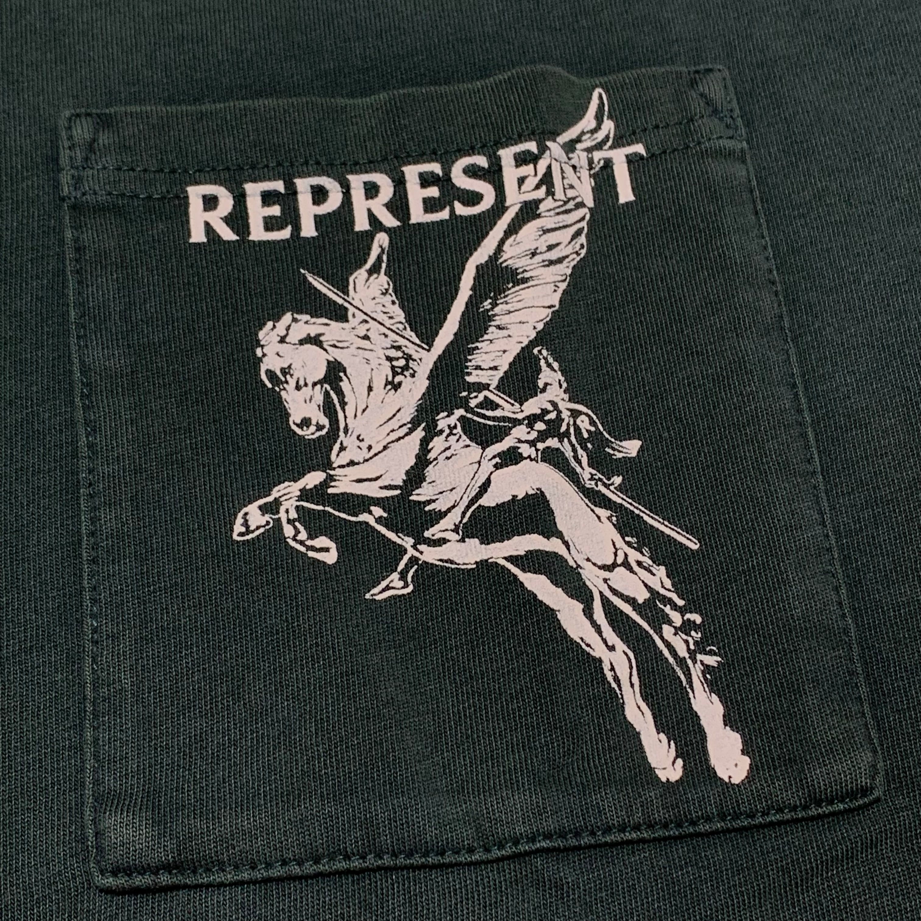 Represent Small Mascot Green Pocket Tee