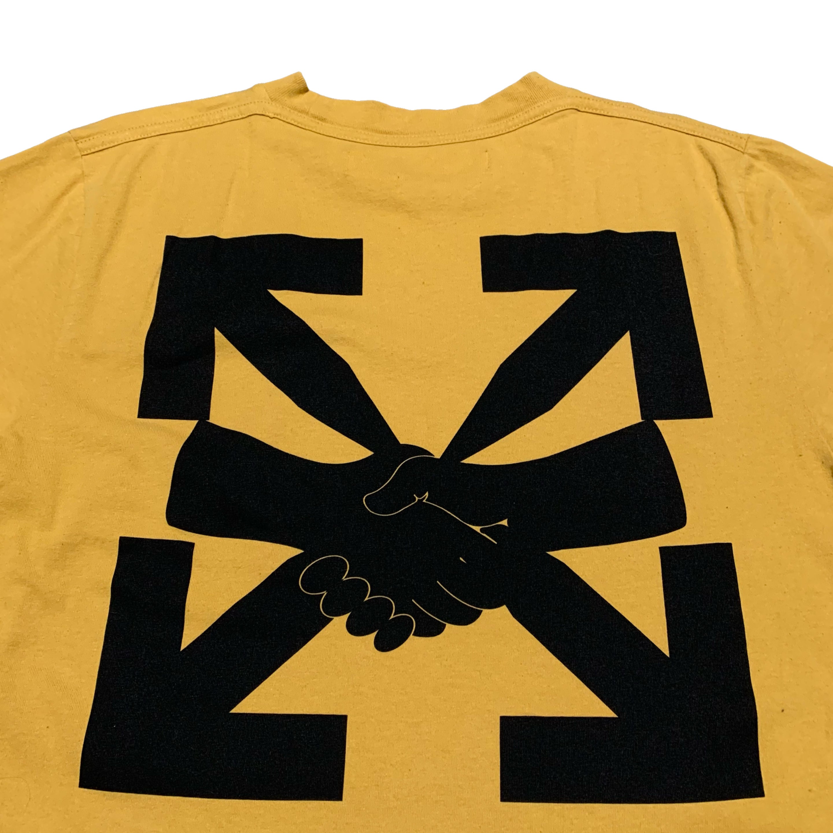 Off White Small Agreement Arrows Yellow Tee Virgil Abloh (OMAA027F20FAB013)