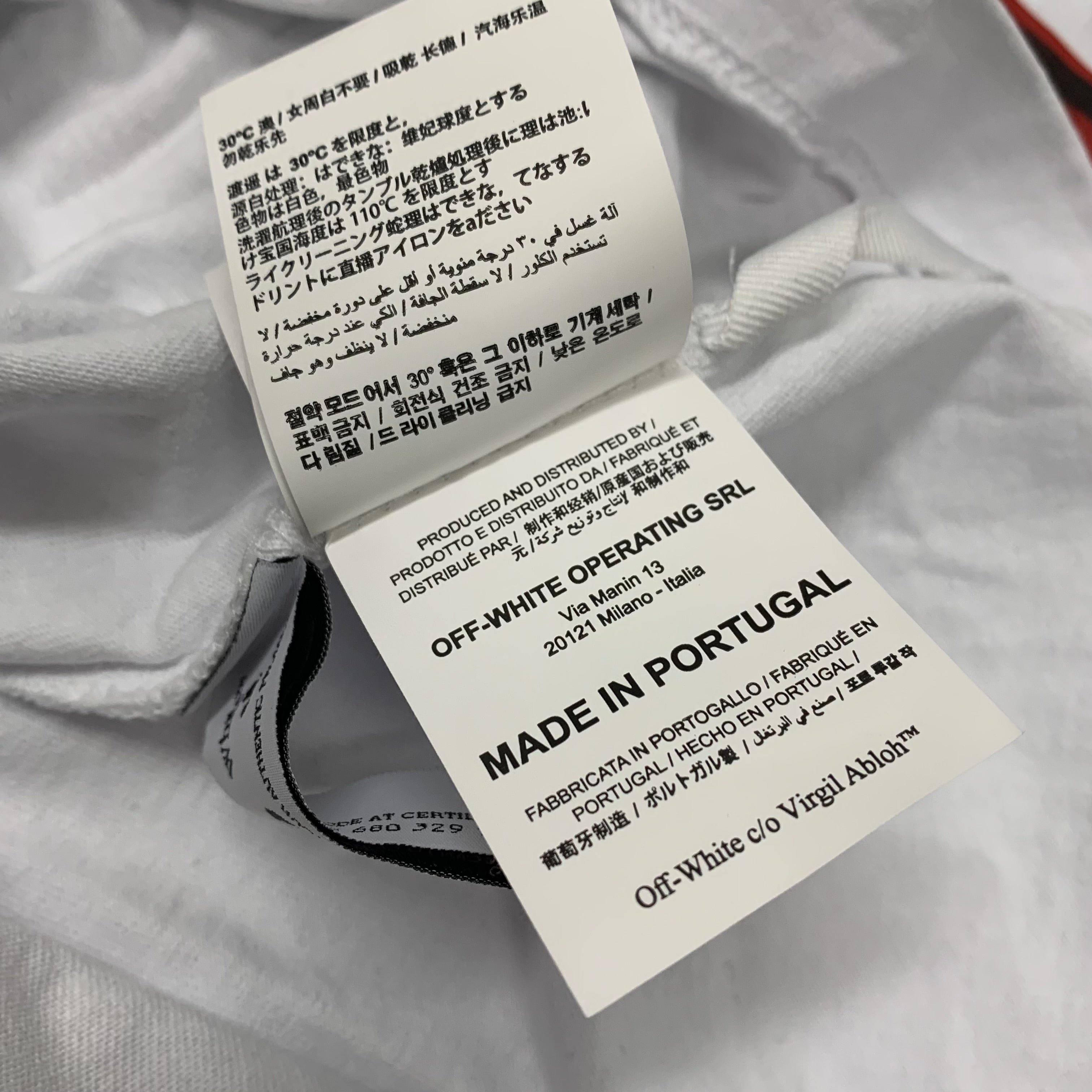 Off White Medium Tee Caravaggio Arrows White T-Shirt Virgil Abloh