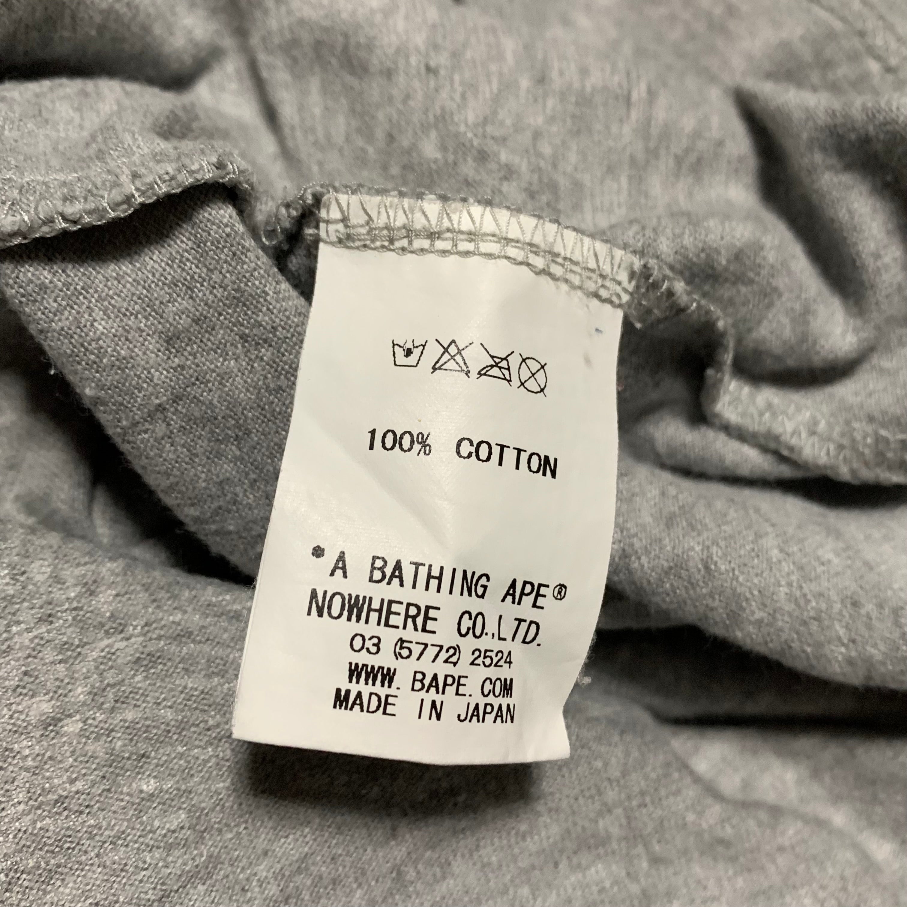 Bape Medium Camo Stripe Grey Tee A Bathing Ape Vintage 90s