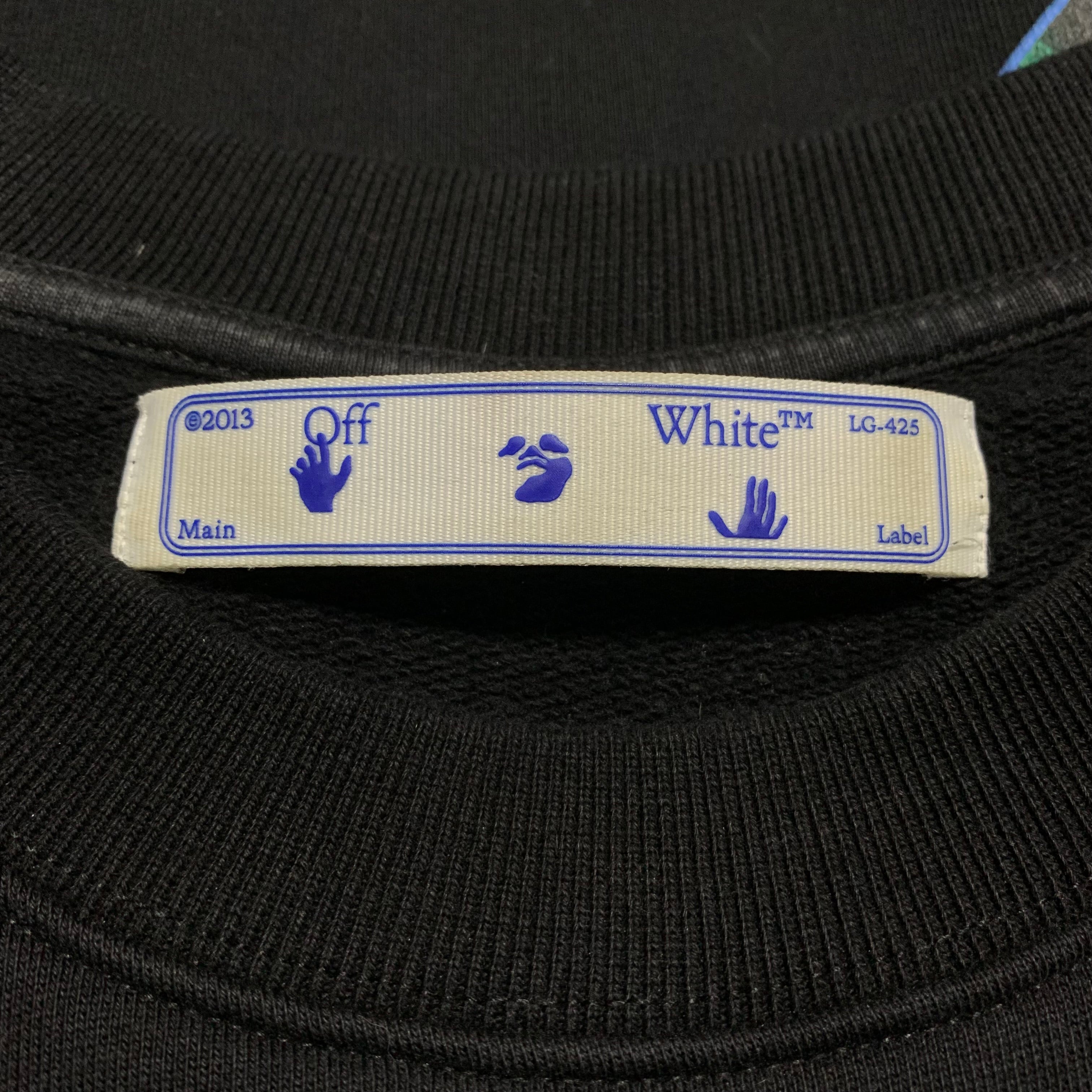 Off White Large Caravaggio Arrows Black Sweatshirt Crewneck Virgil Abloh