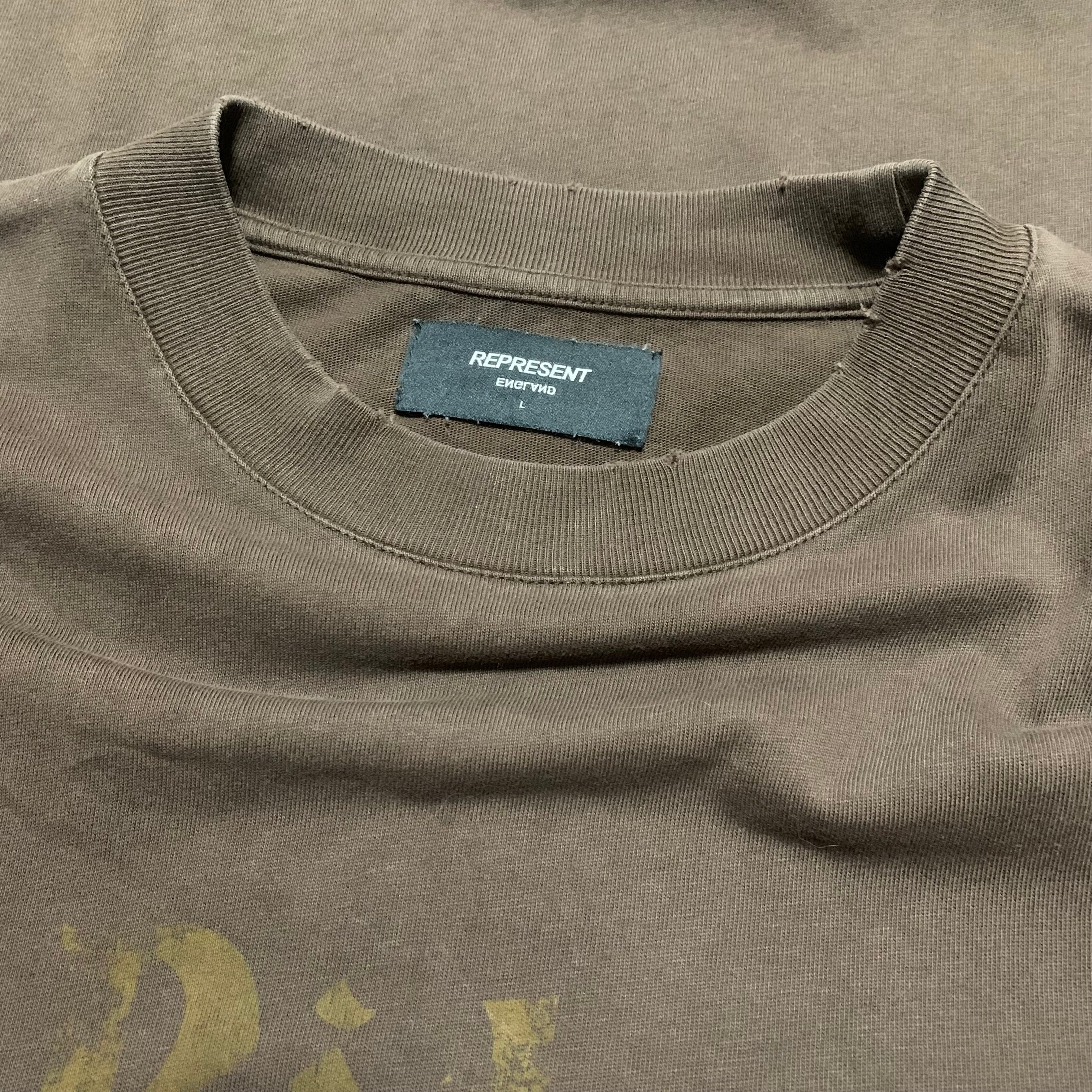 Represent Large Ride Thru Hell Vintage Brown Tee 'Motor Spirit'