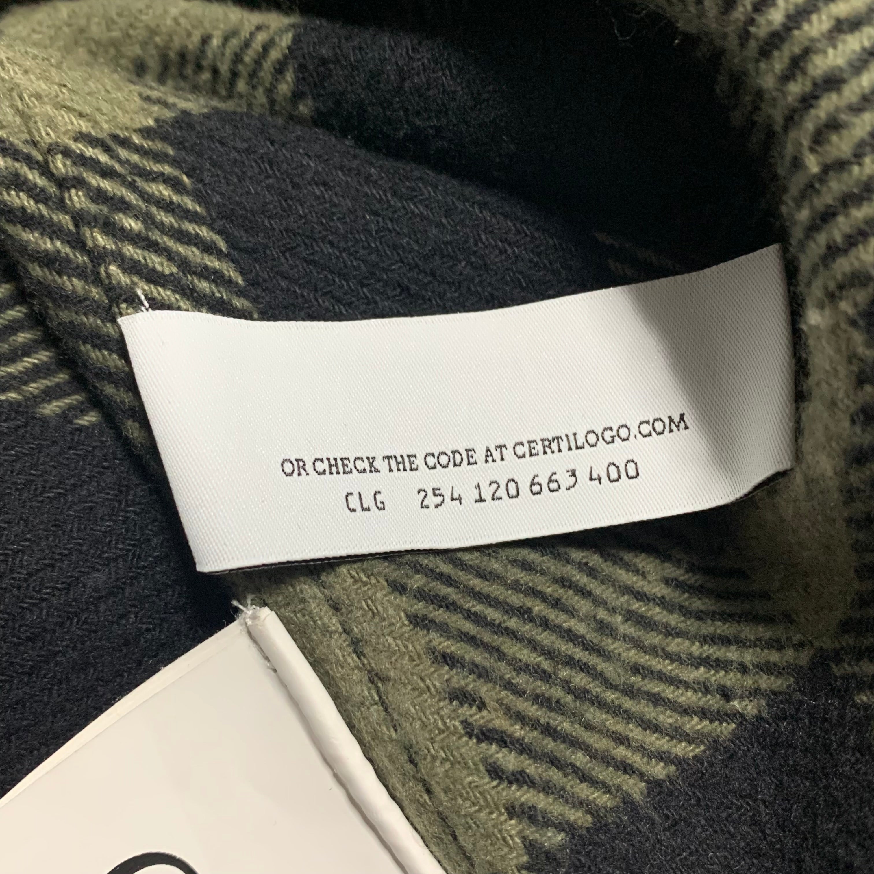 Off White Medium Flannel Shirt Arrows Checked Green Black Button Top Virgil Abloh