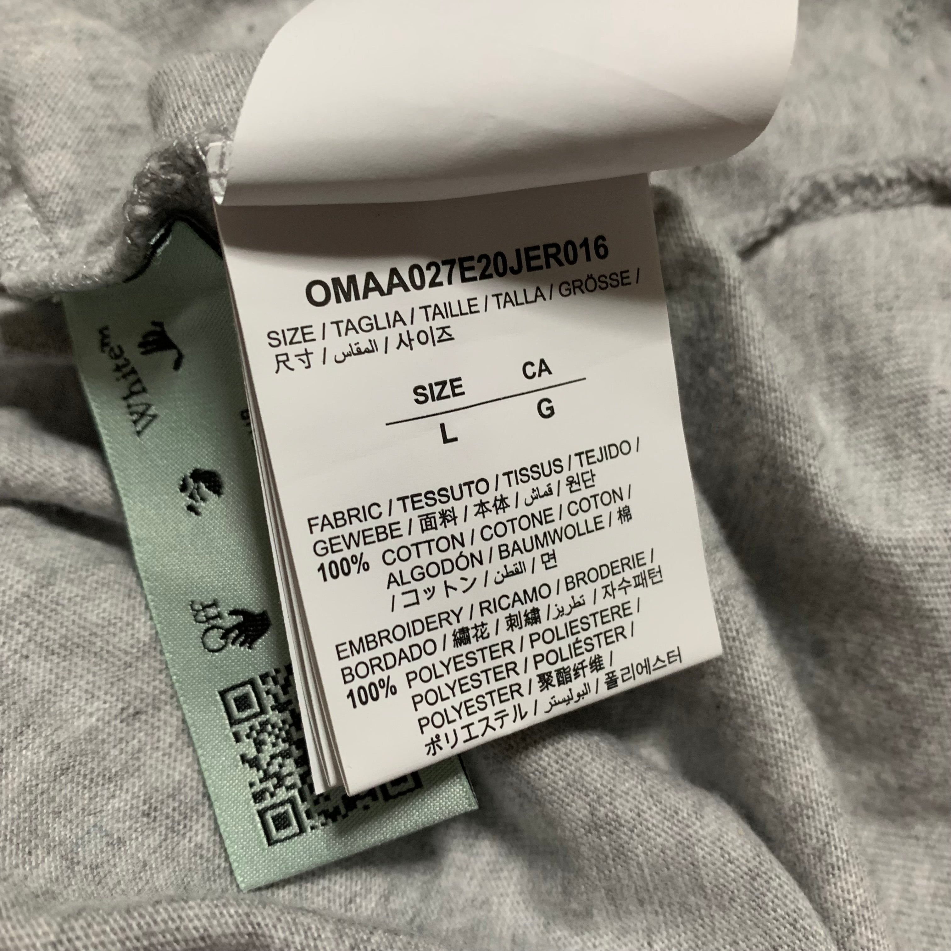 Off White Large Trellis Worker Grey Tee Virgil Abloh