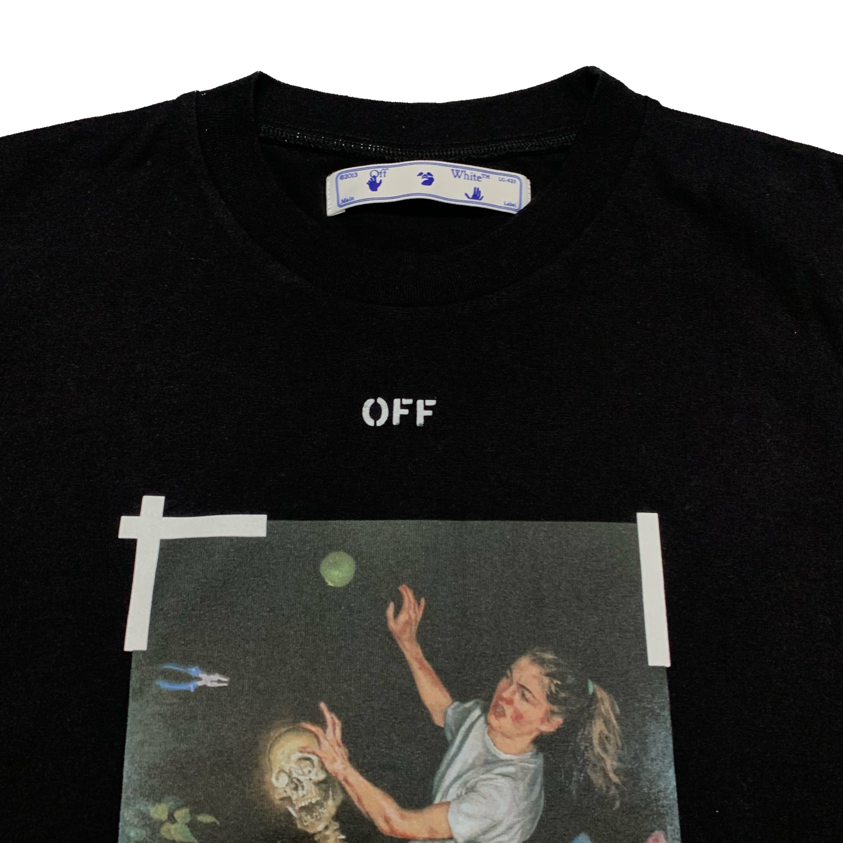 Off White Medium Pascal Arrows Black Tee Virgil Abloh Skeleton