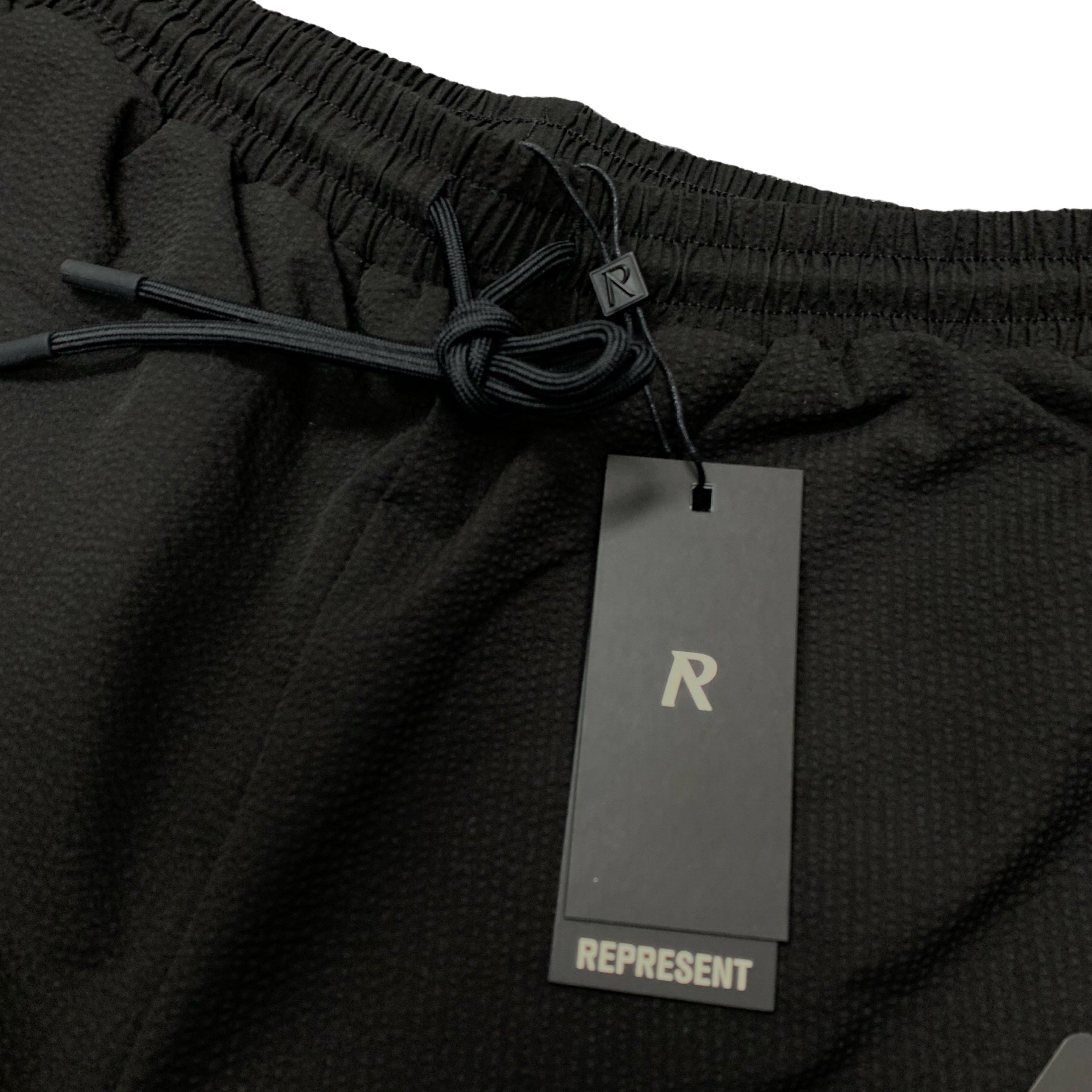 Represent XS Swim Shorts Seersucker Smart Black Swim Shorts