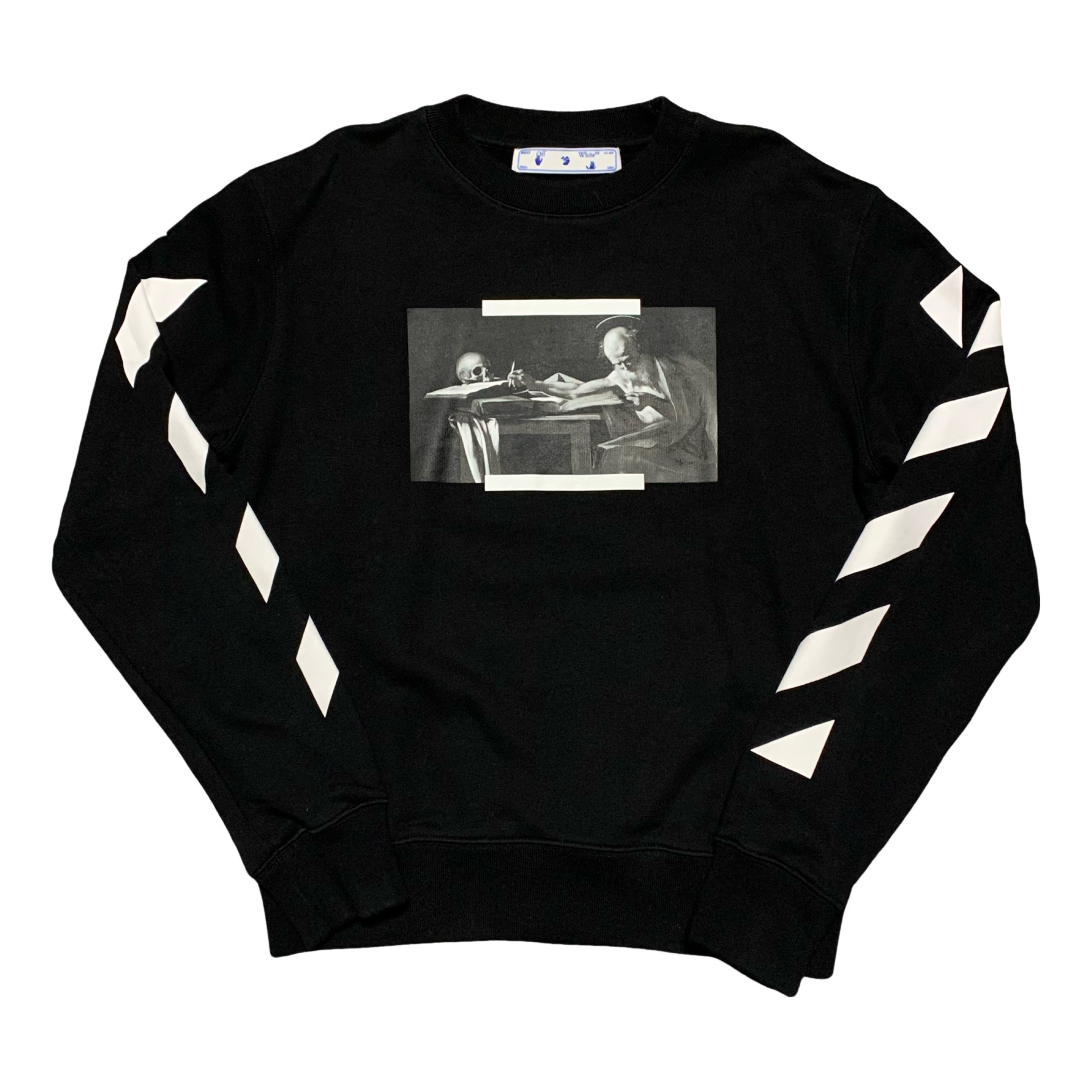 Off White Medium Caravaggio Graphic Black Sweatshirt Crewneck Virgil Abloh
