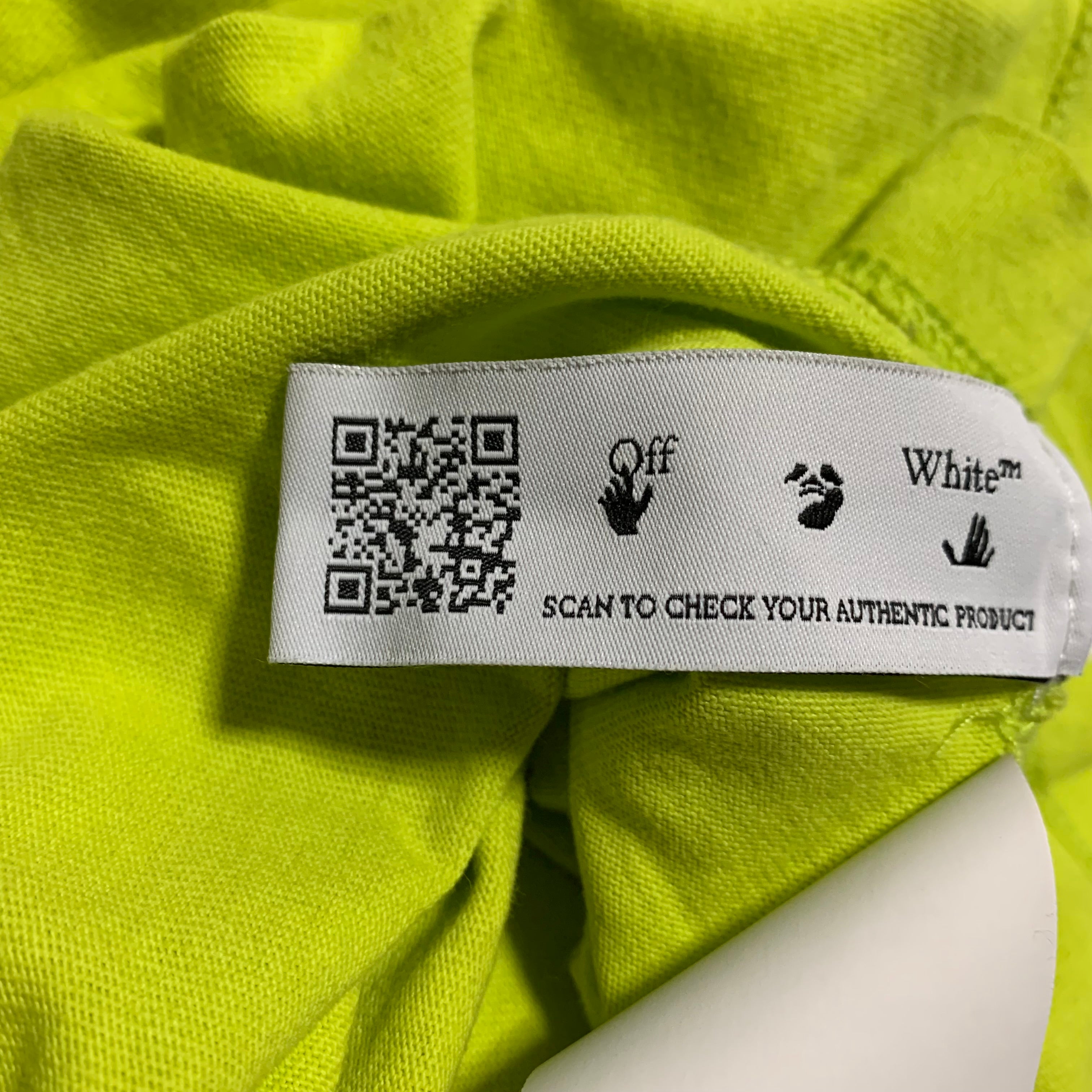 Off White Small Caravaggio Arrows Lime Yellow Tee Virgil Abloh
