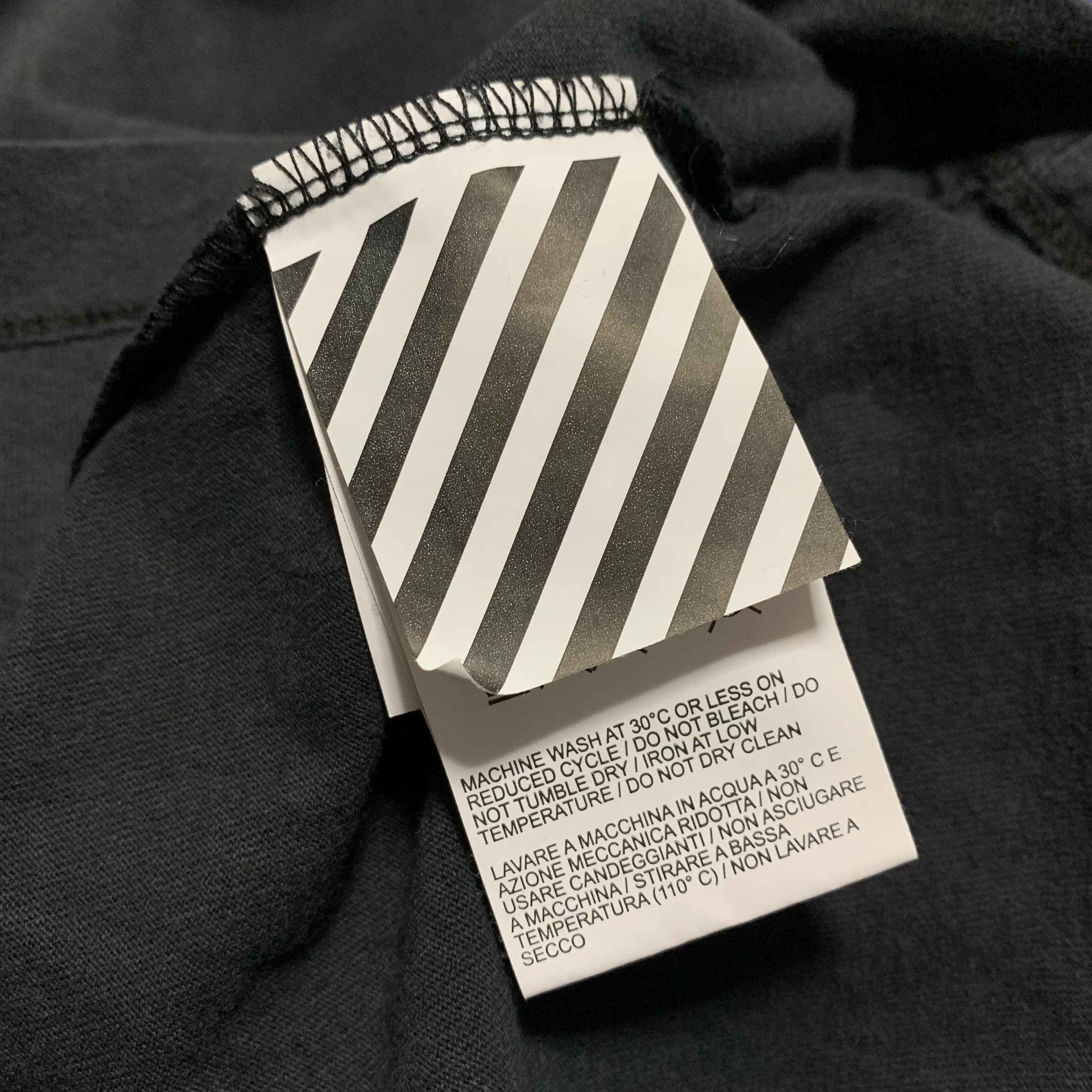 Off White Small Caravaggio Hardcore Black Tee Oversized Fit Virgil Abloh