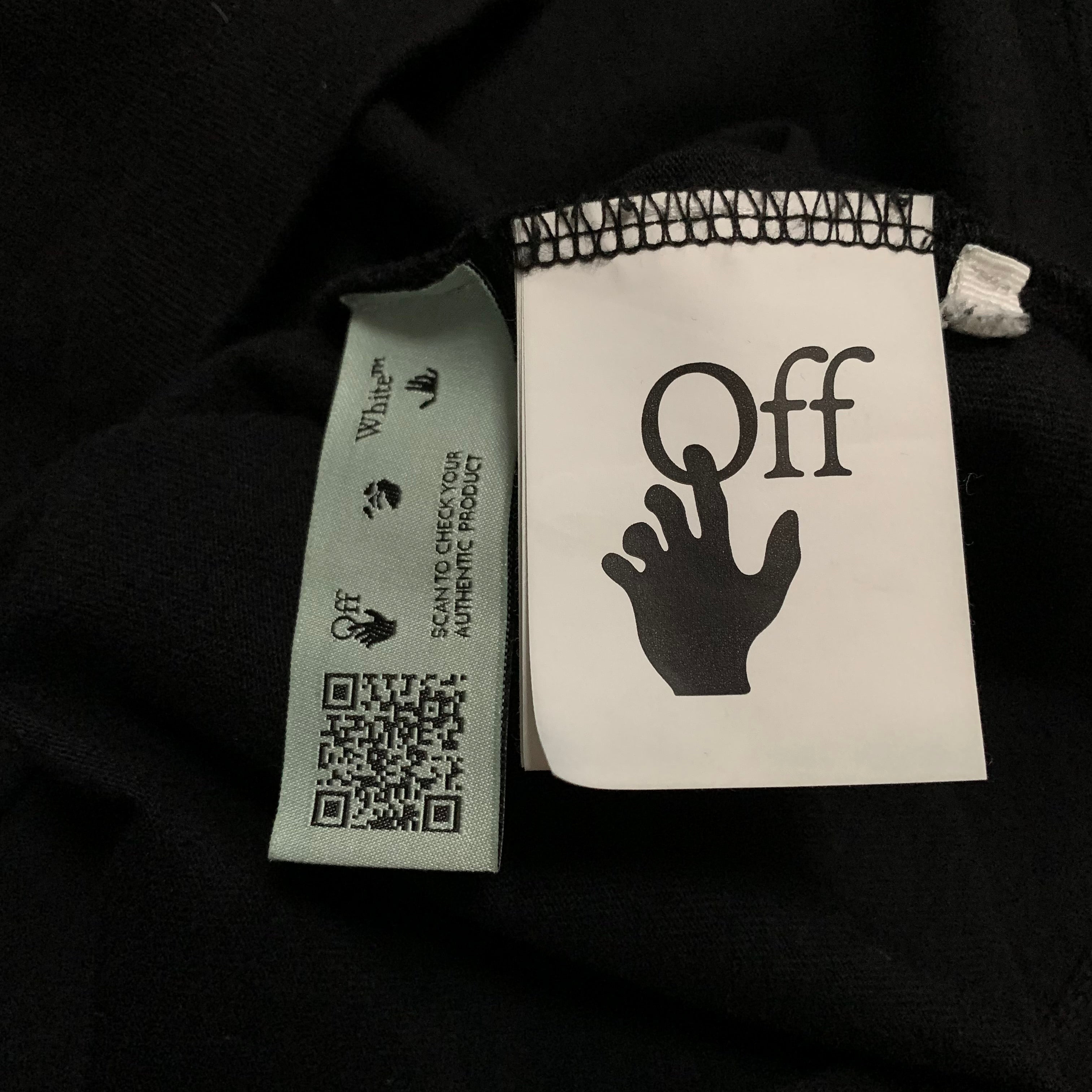Off White Small Pascal Arrows Black Tee Virgil Abloh Skeleton (OMAA027F20FAB017)