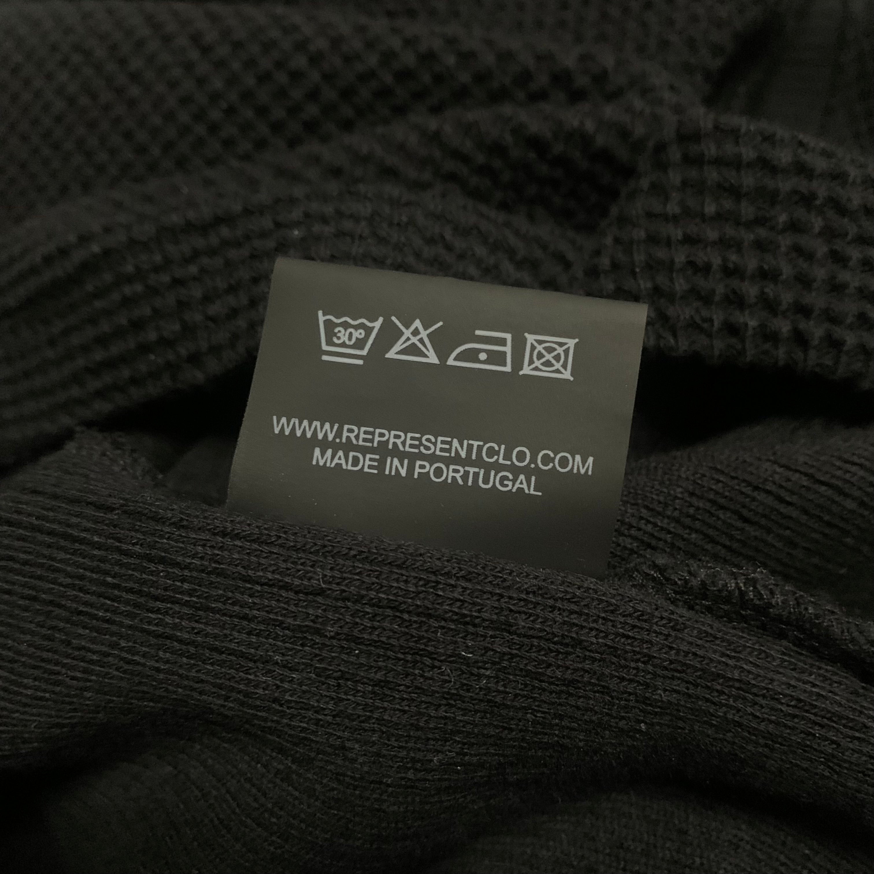 Represent Medium Waffle Blanks Jet Black Tee