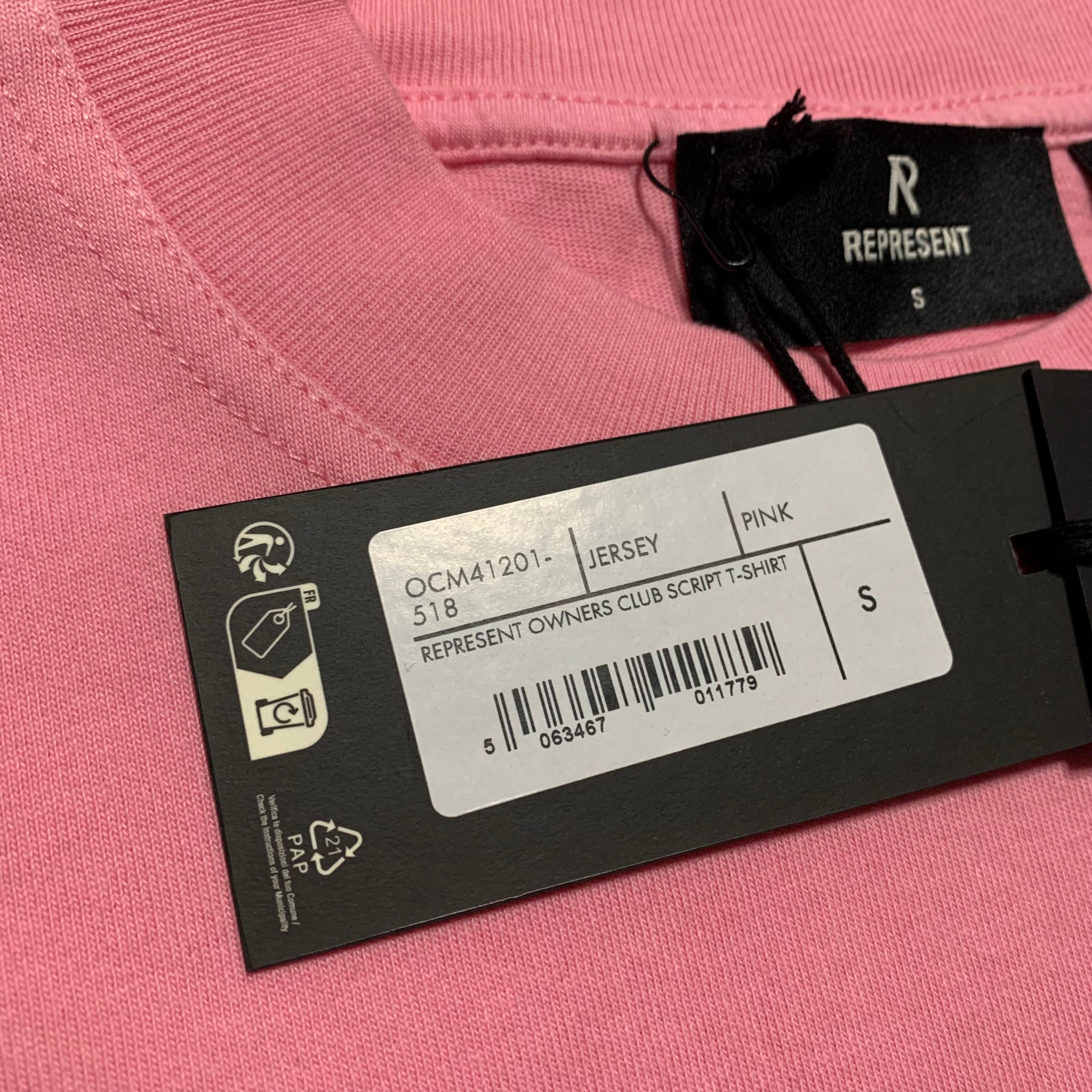 Represent Small Owners Club Script Pink Tee