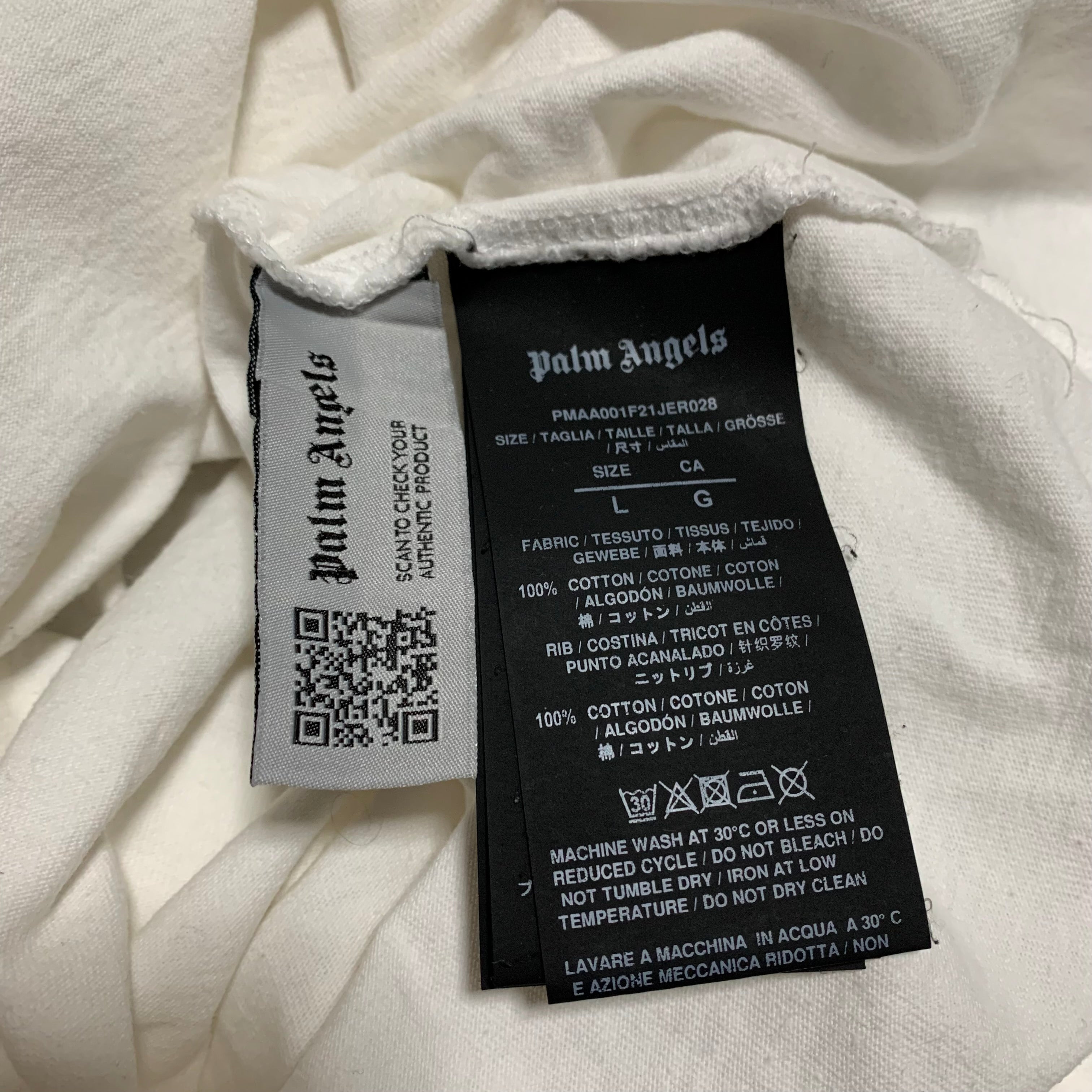 Palm Angels Large Missoni Spray Paint White Tee