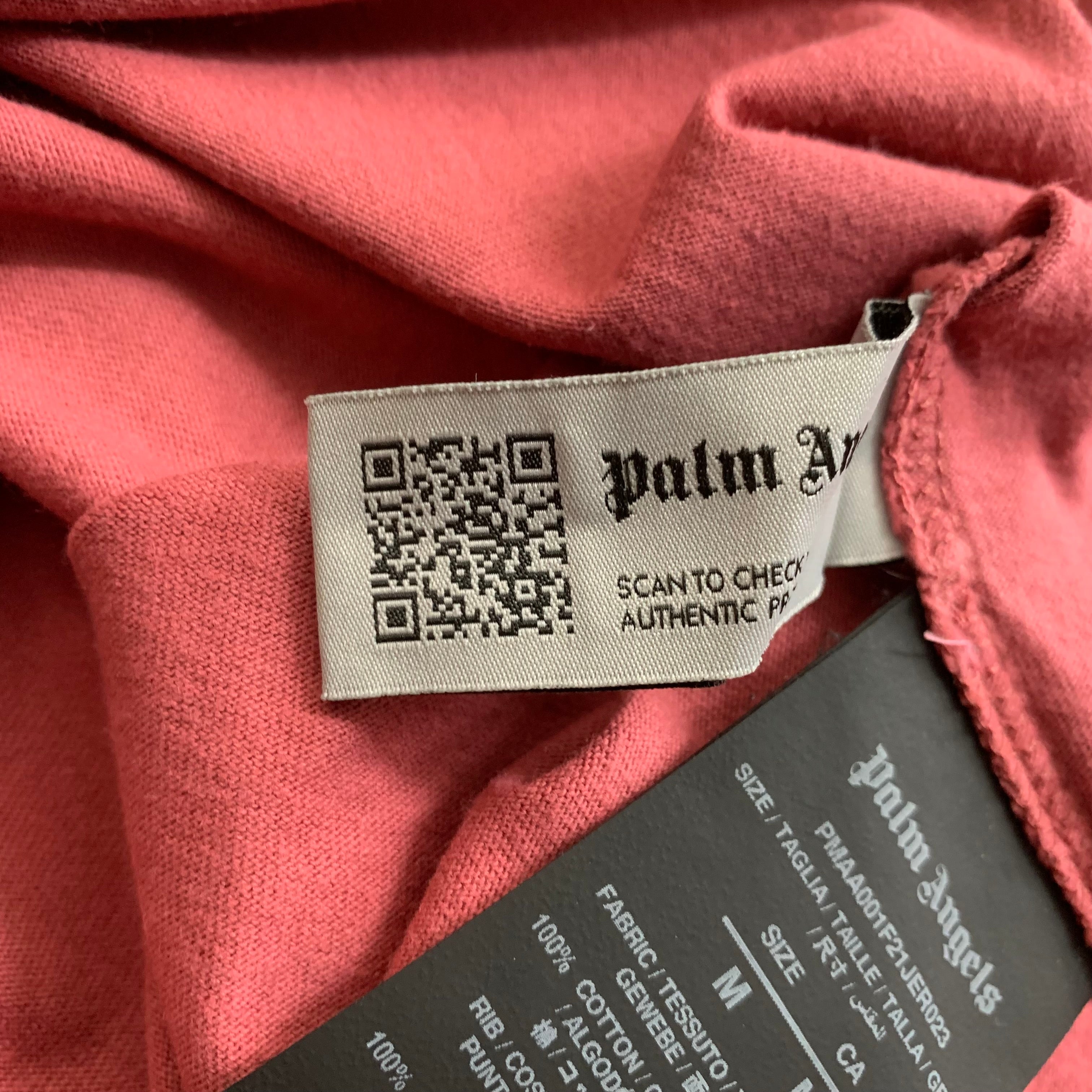 Palm Angels Medium Tee Bear Classic Burgundy Red Rose Pink T-Shirt