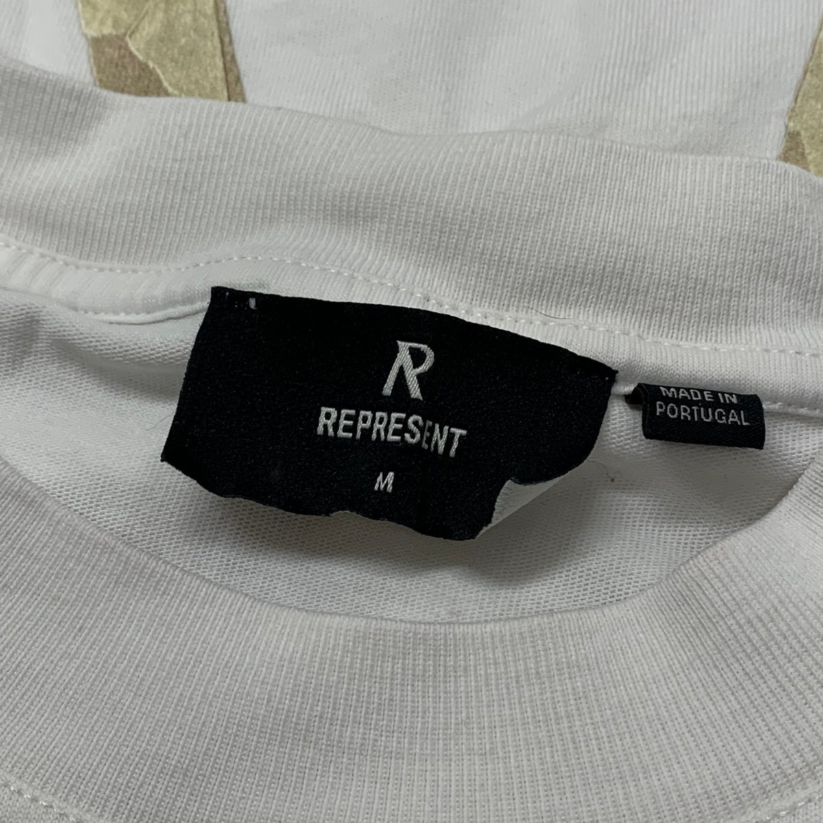 Represent Medium Tee Initial Masking Tape White T-Shirt