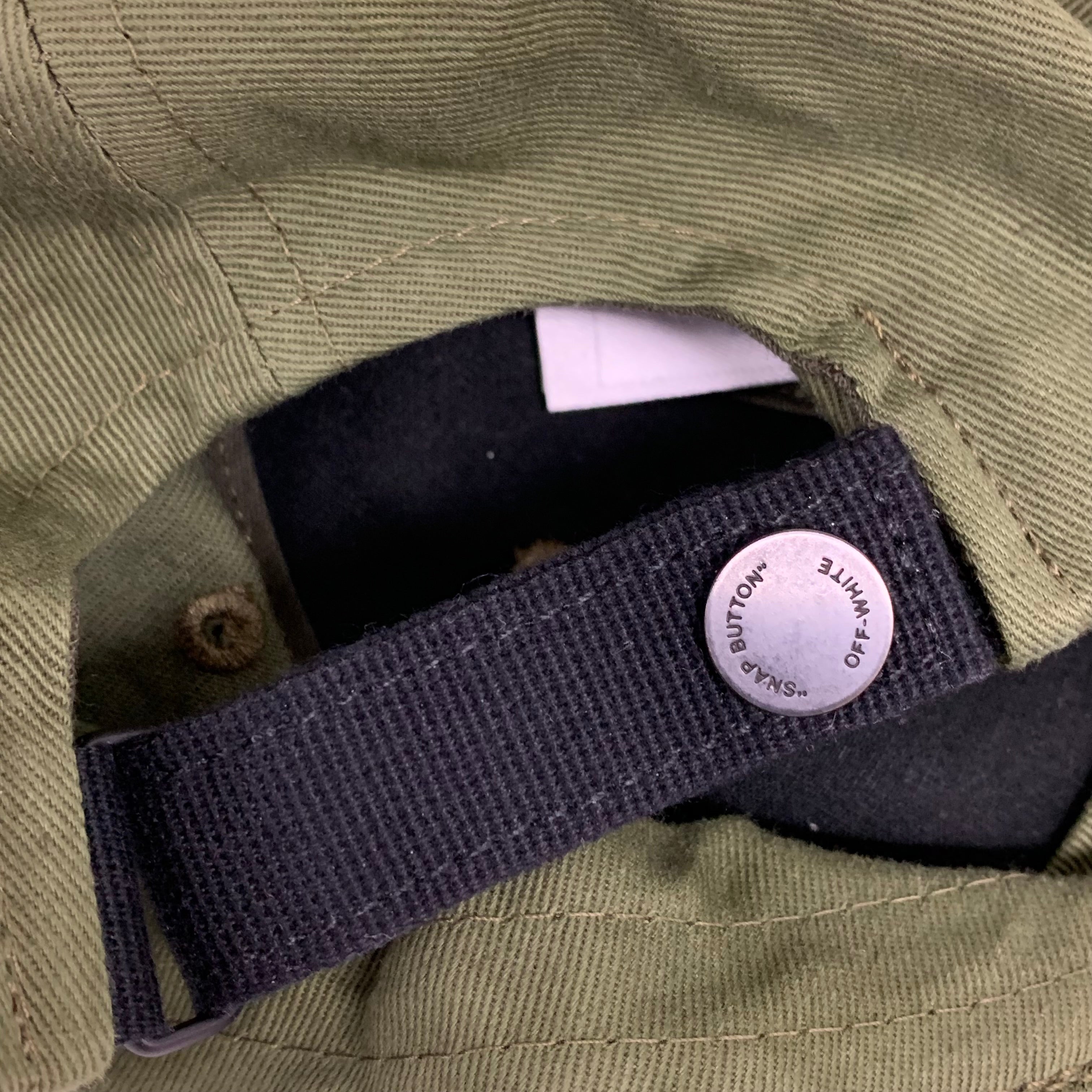 Off White Hat 'Off' Graphic Khaki Green Baseball Cap Virgil Abloh