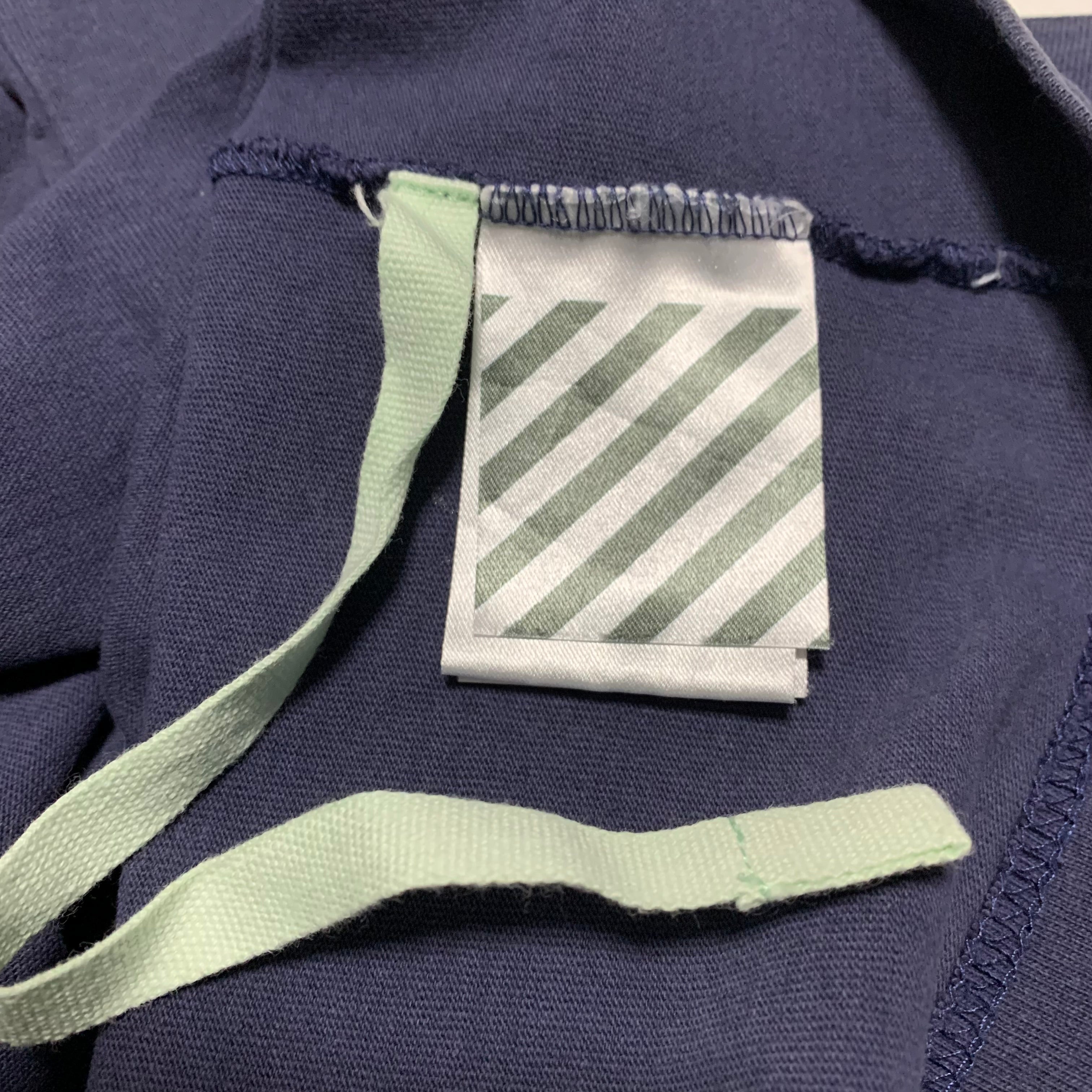 Off White Medium Champion Arrows Dusty Blue Tee Virgil Abloh