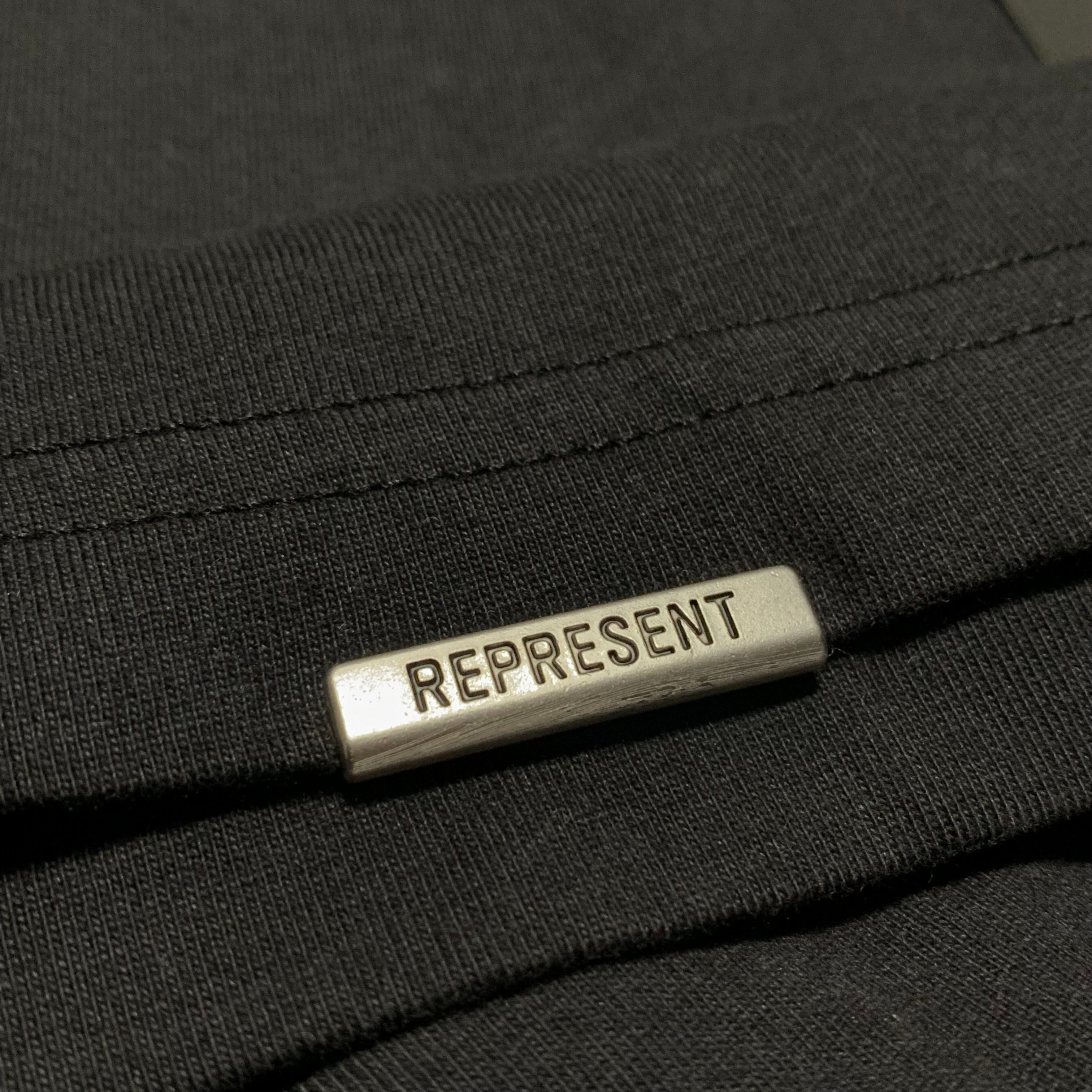 Represent Large Applique Off Black Tee