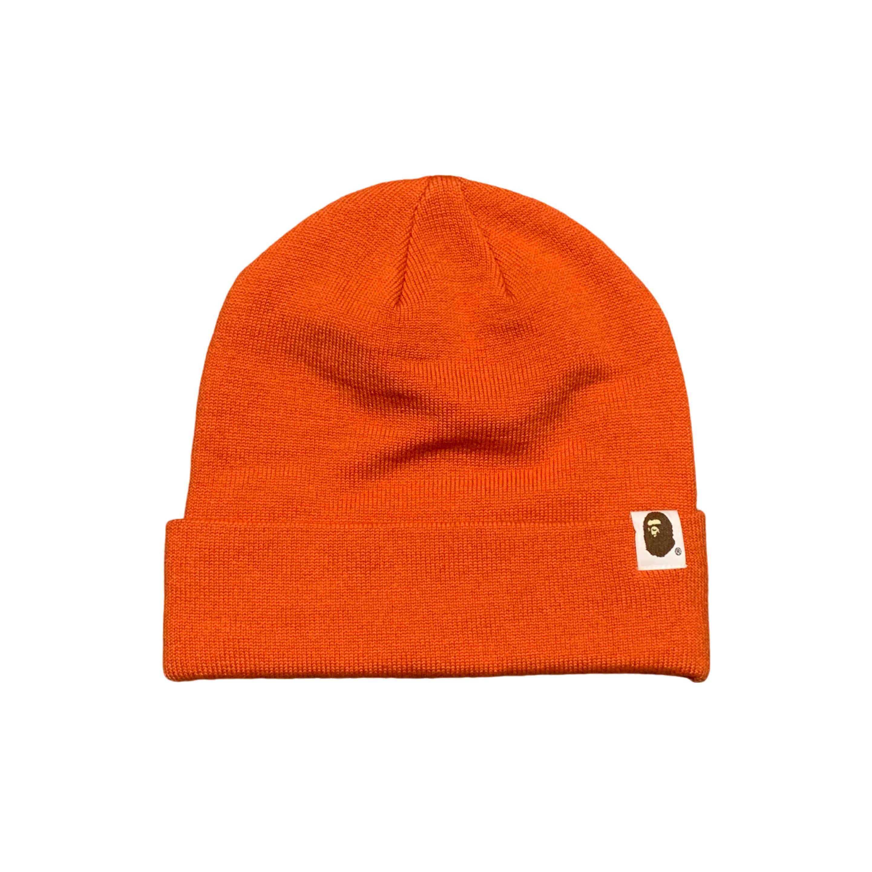 Bape Beanie Orange A Bathing Ape Logo Hat