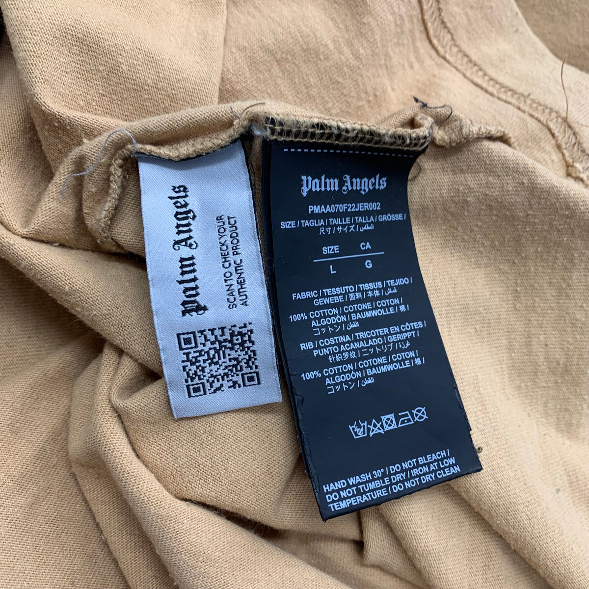 Palm Angels Large Tee Tan Classic T-Shirt