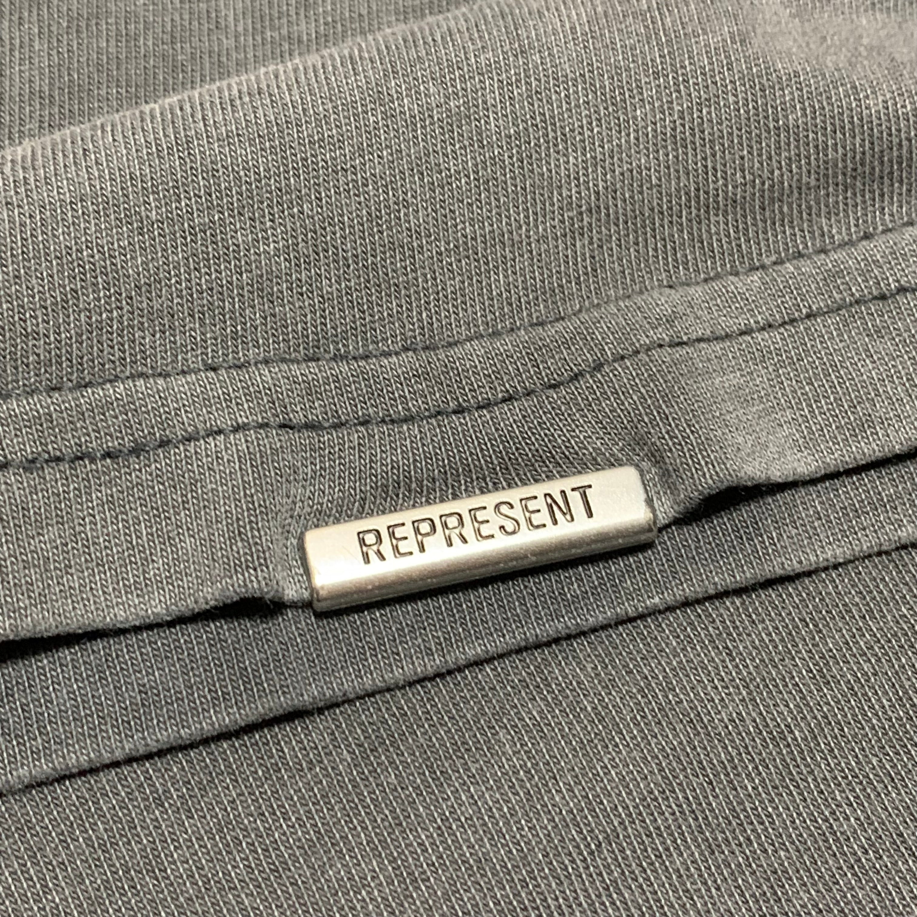 Represent Large Owners Club Vintage Grey Tee Blue