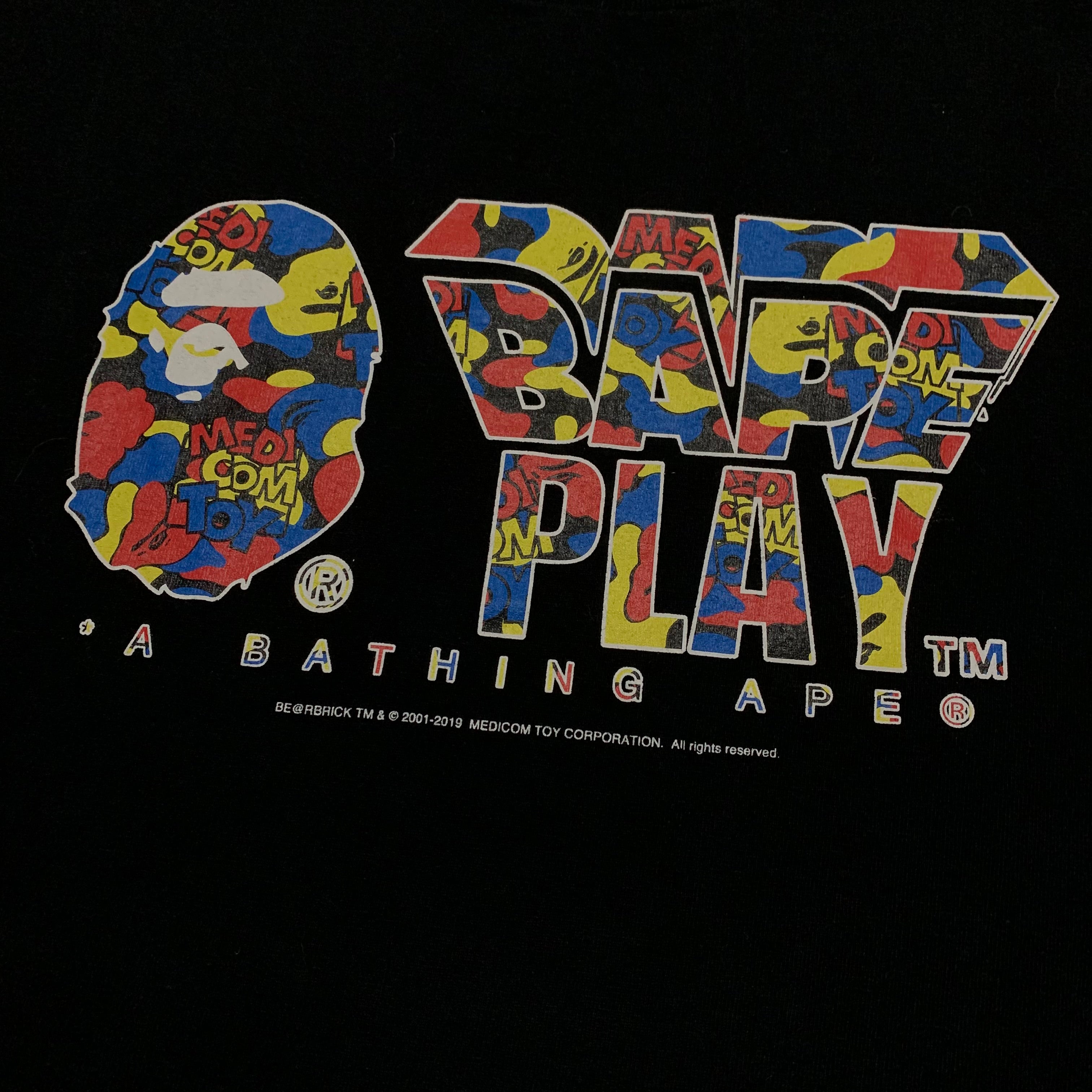 Bape Large Bearbrick Medicom Play Black Tee A Bathing Ape 2019