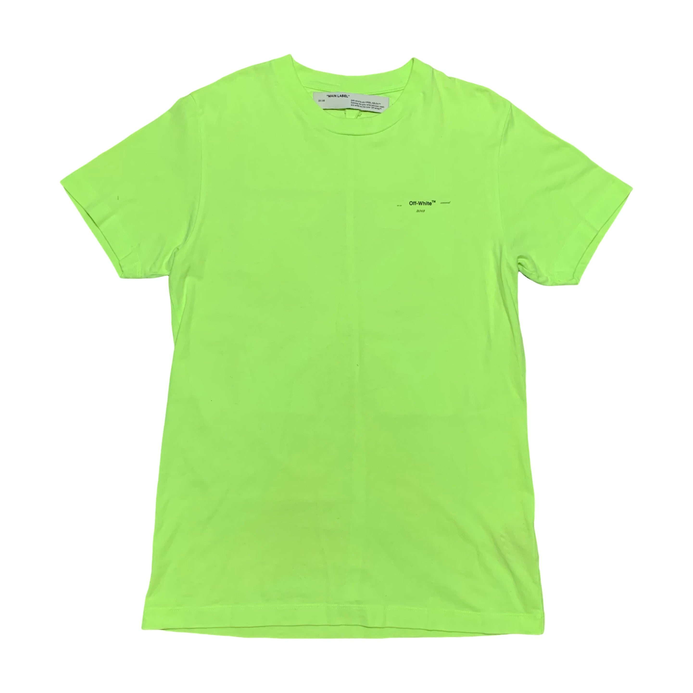Off White Small Neon Green Arrows Tee Virgil Abloh (OMAA027R20185032)