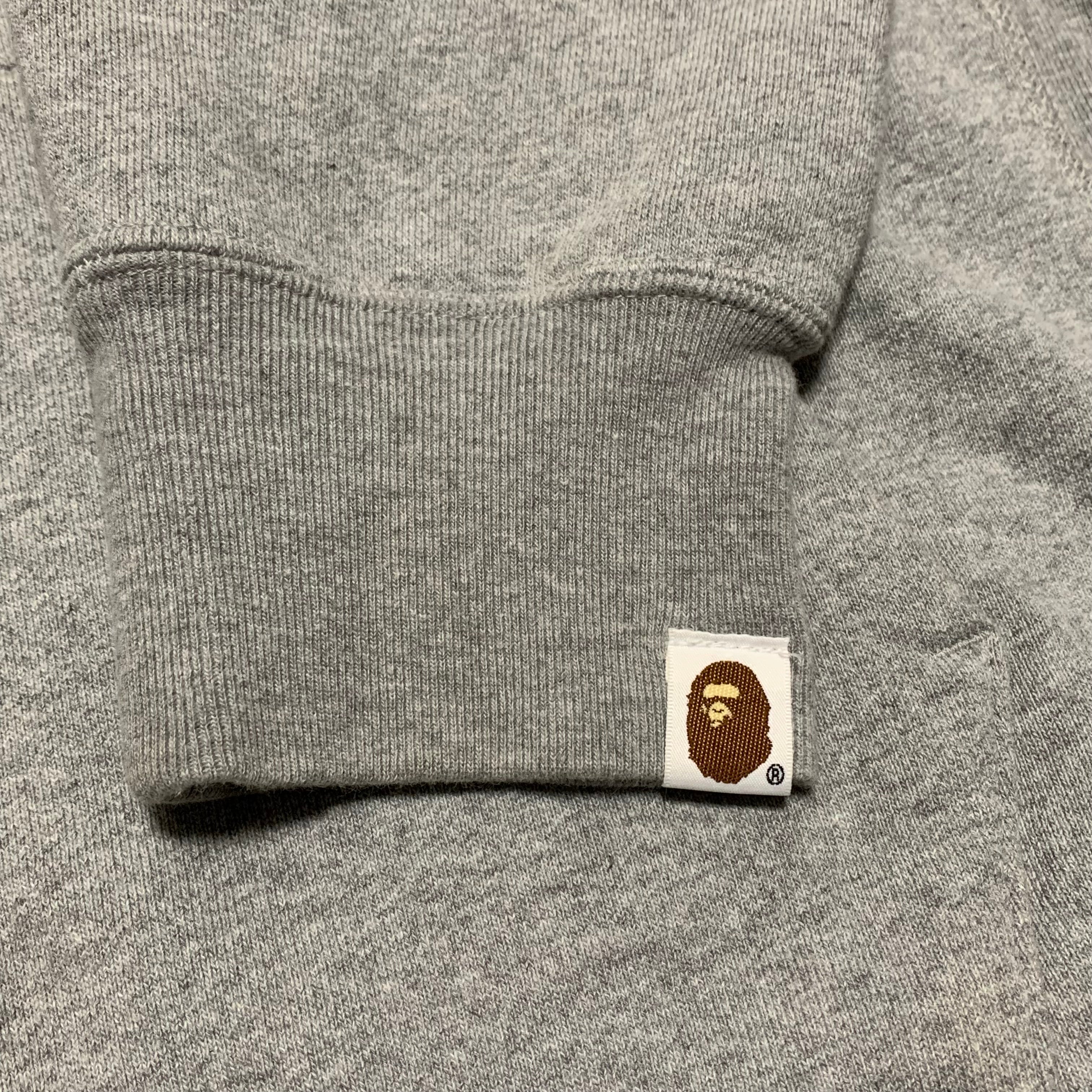 Bape Large Shark Tiger Grey Pullover Hoodie A Bathing Ape