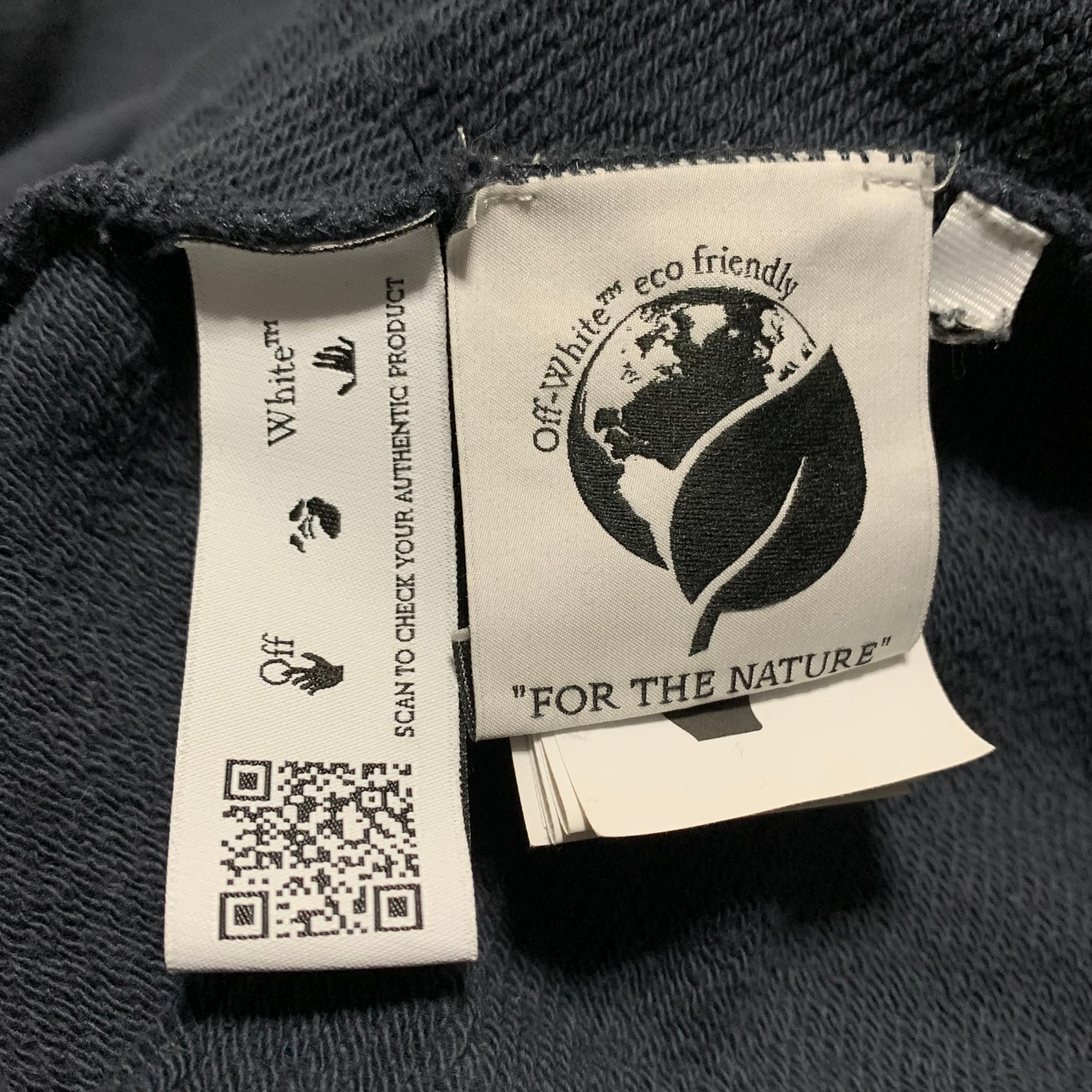 Off White XL Between Arrows Blue Hoodie Virgil Abloh