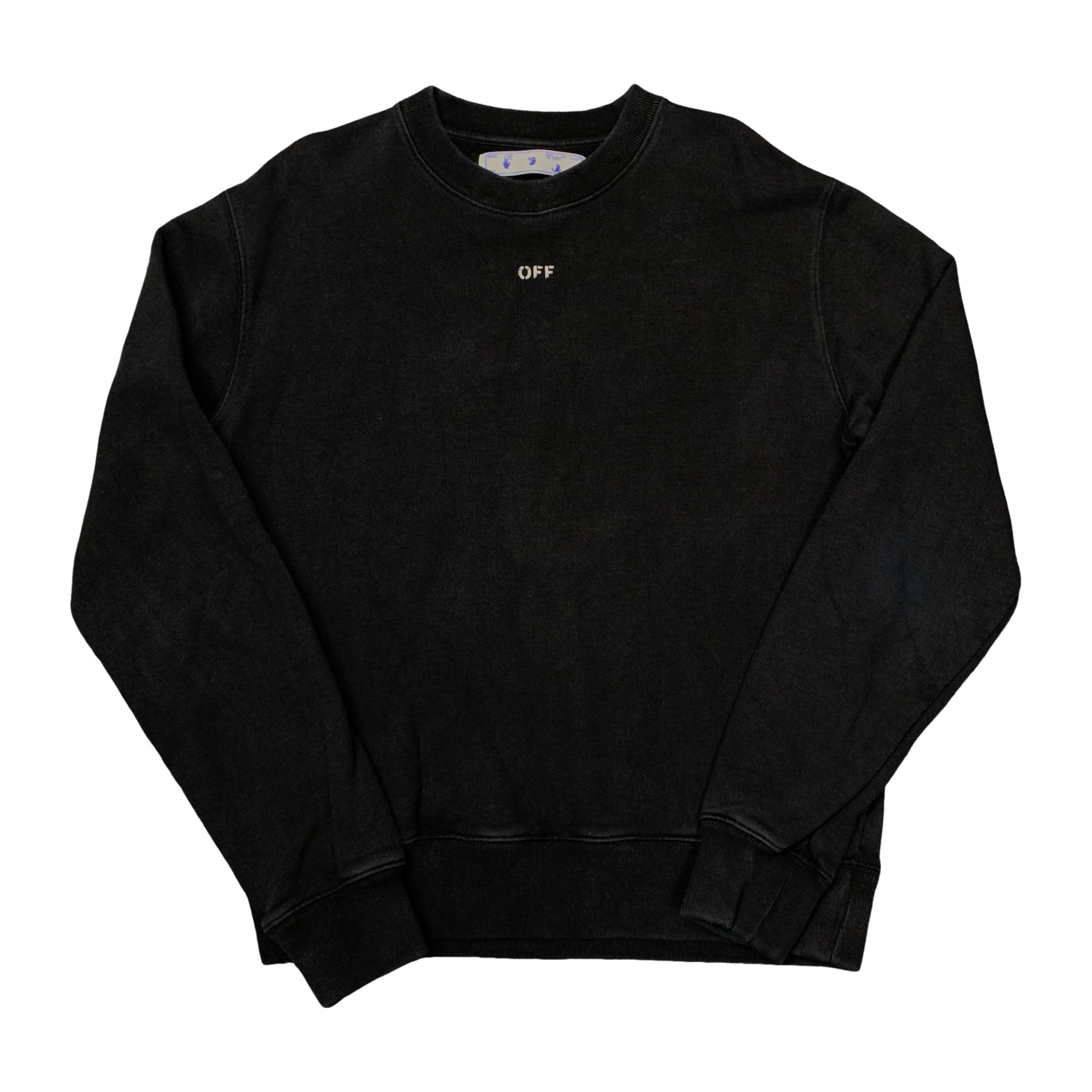 Off White Medium Sweatshirt Stencil Arrows Black Sweatshirt Crewneck Virgil Abloh
