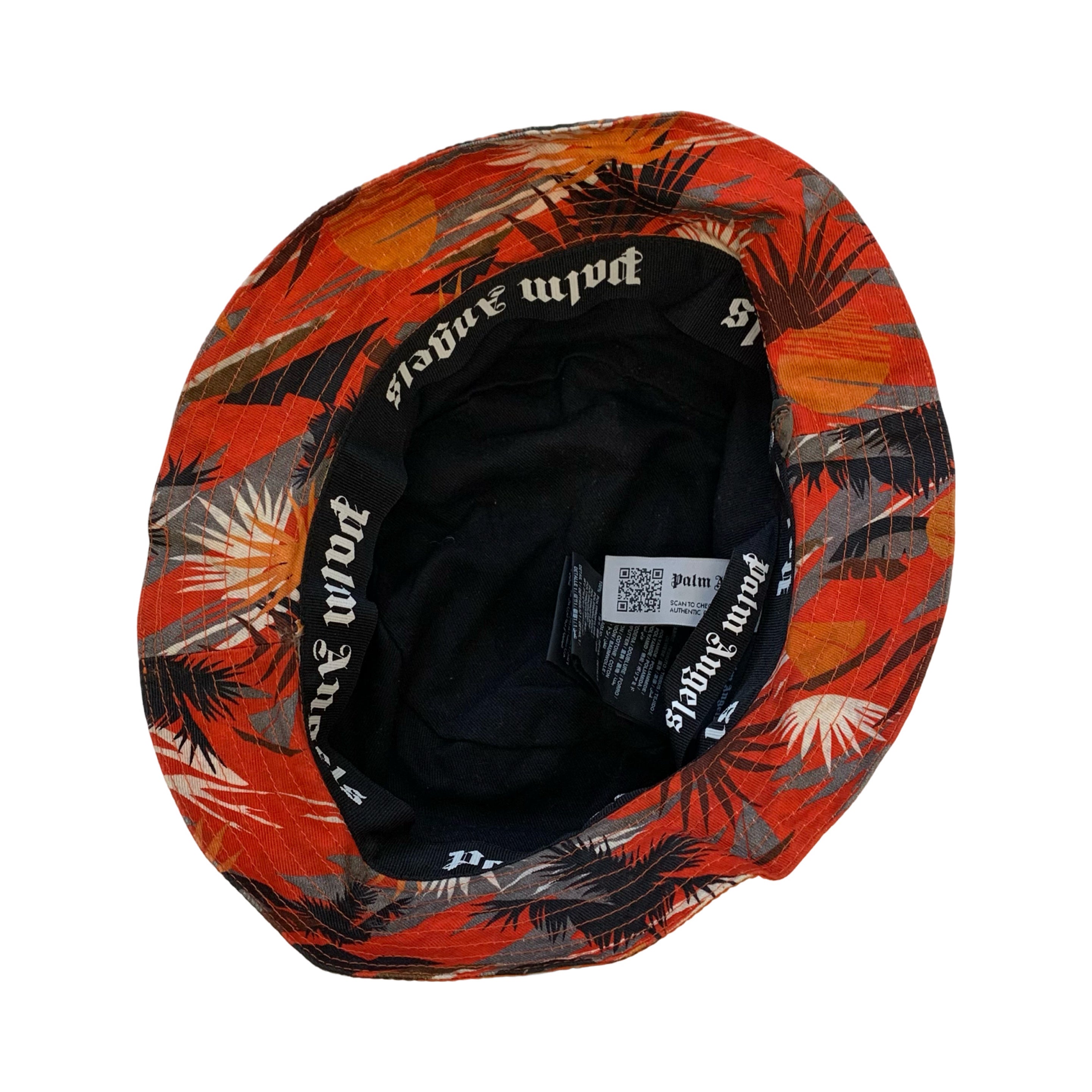 Palm Angels Bucket Hat Hawaii Floral Orange Hat