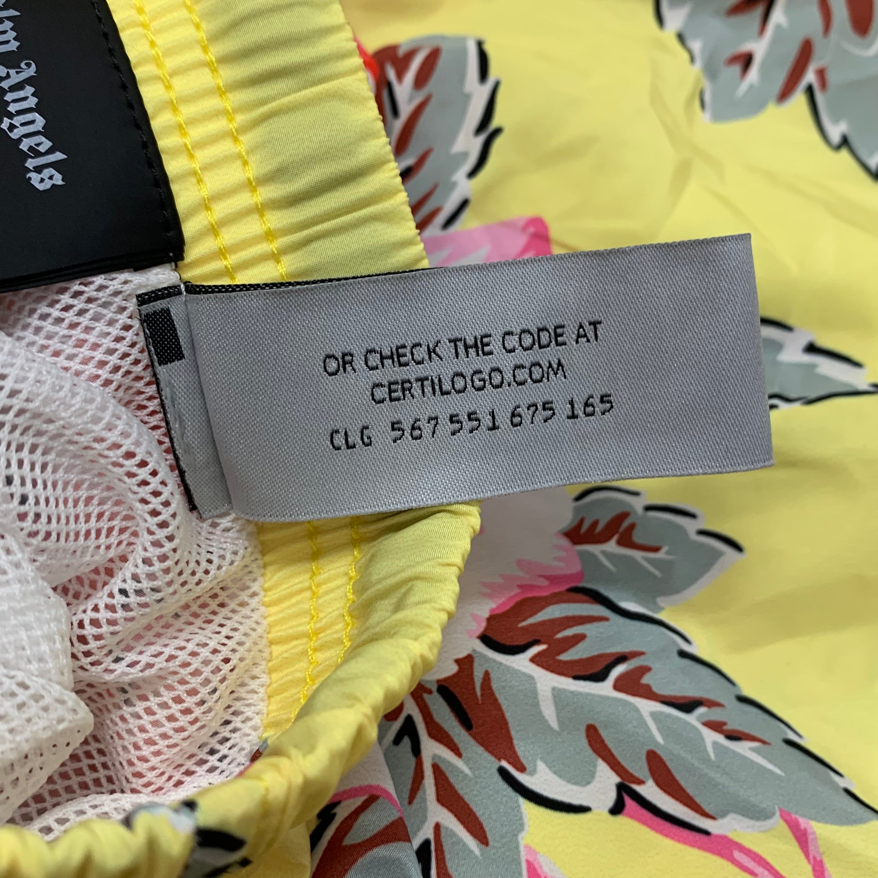 Palm Angels Medium Swim Shorts Floral Yellow Hibiscus