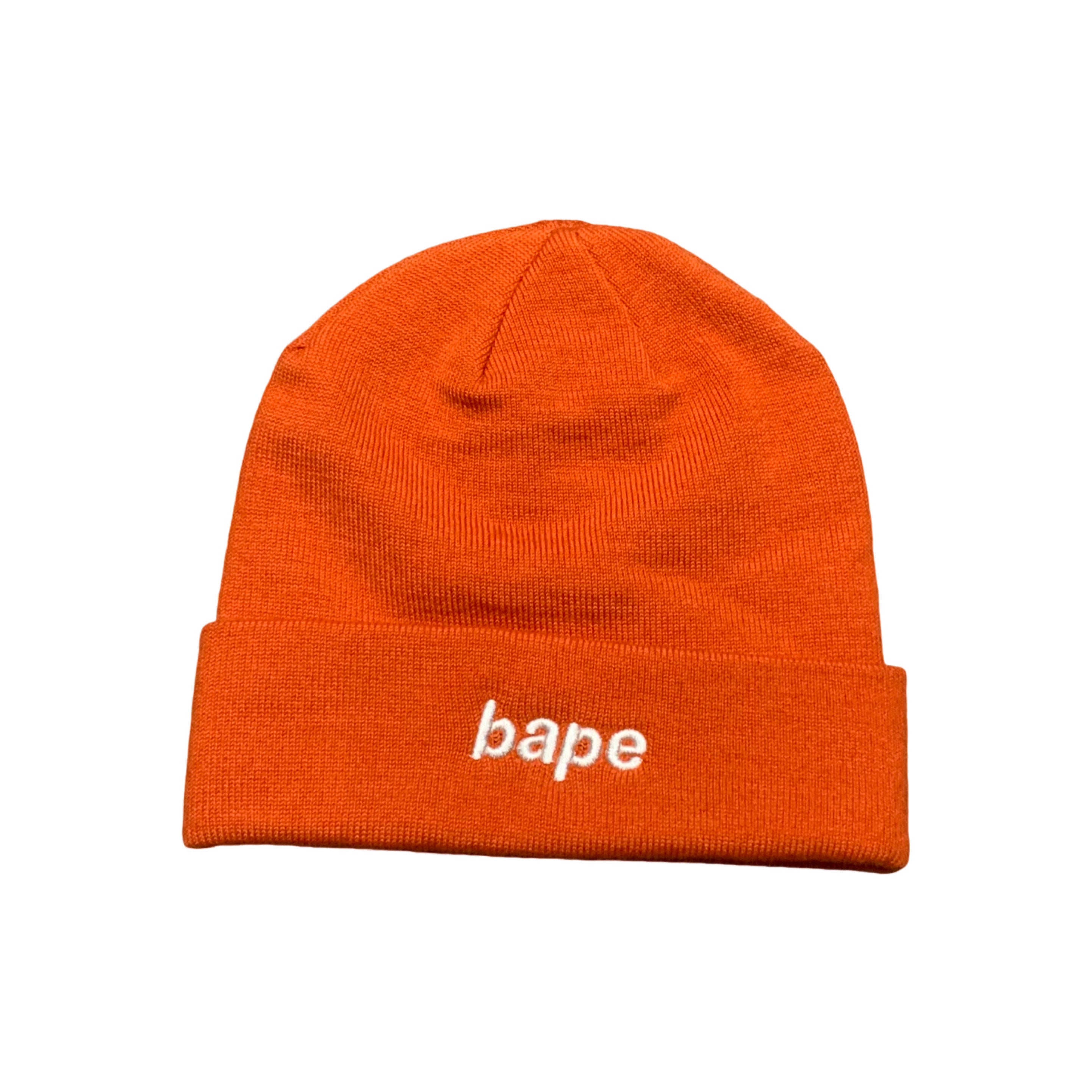 Bape Beanie Orange A Bathing Ape Logo Hat