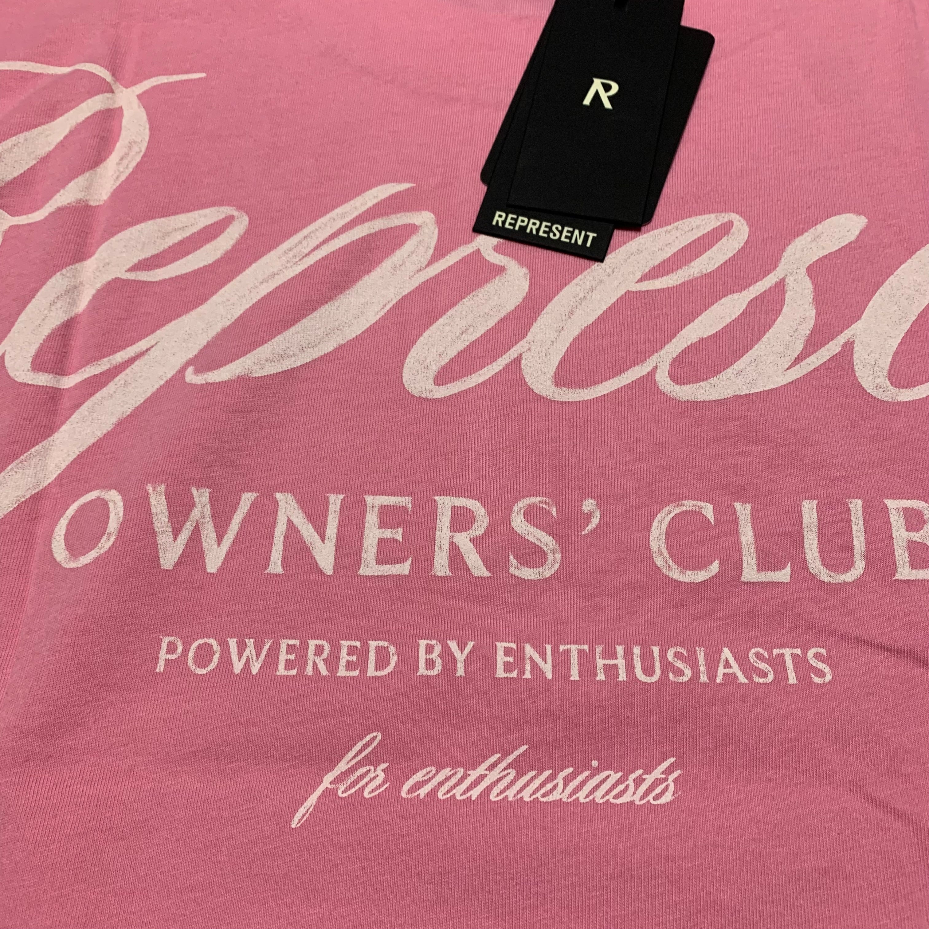 Represent Medium Owners Club Script Pink Tee