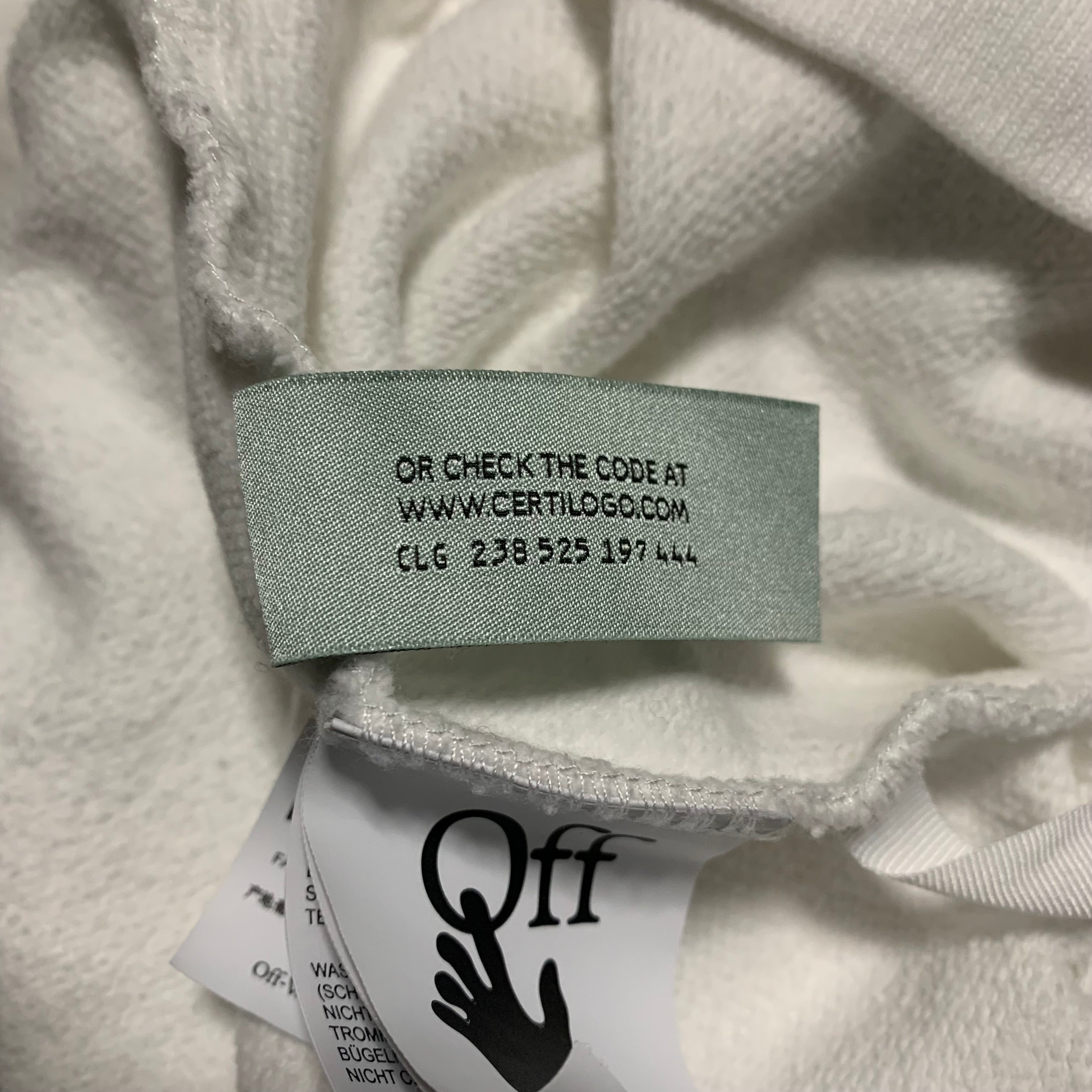Off White XS Mona Lisa White Hoodie Virgil Abloh