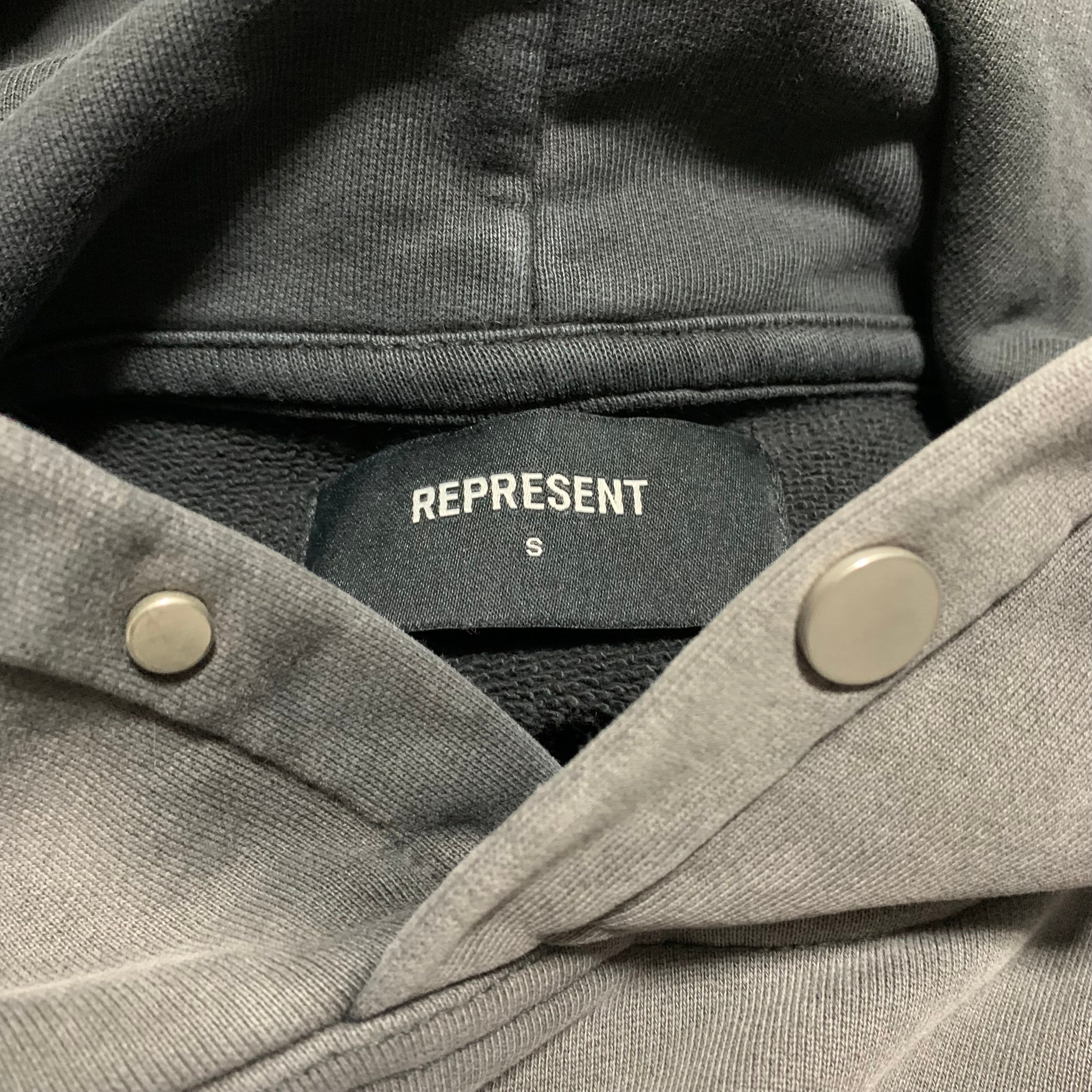 Represent Small As Good As Dead Vintage Grey Hoodie Snake Graphic