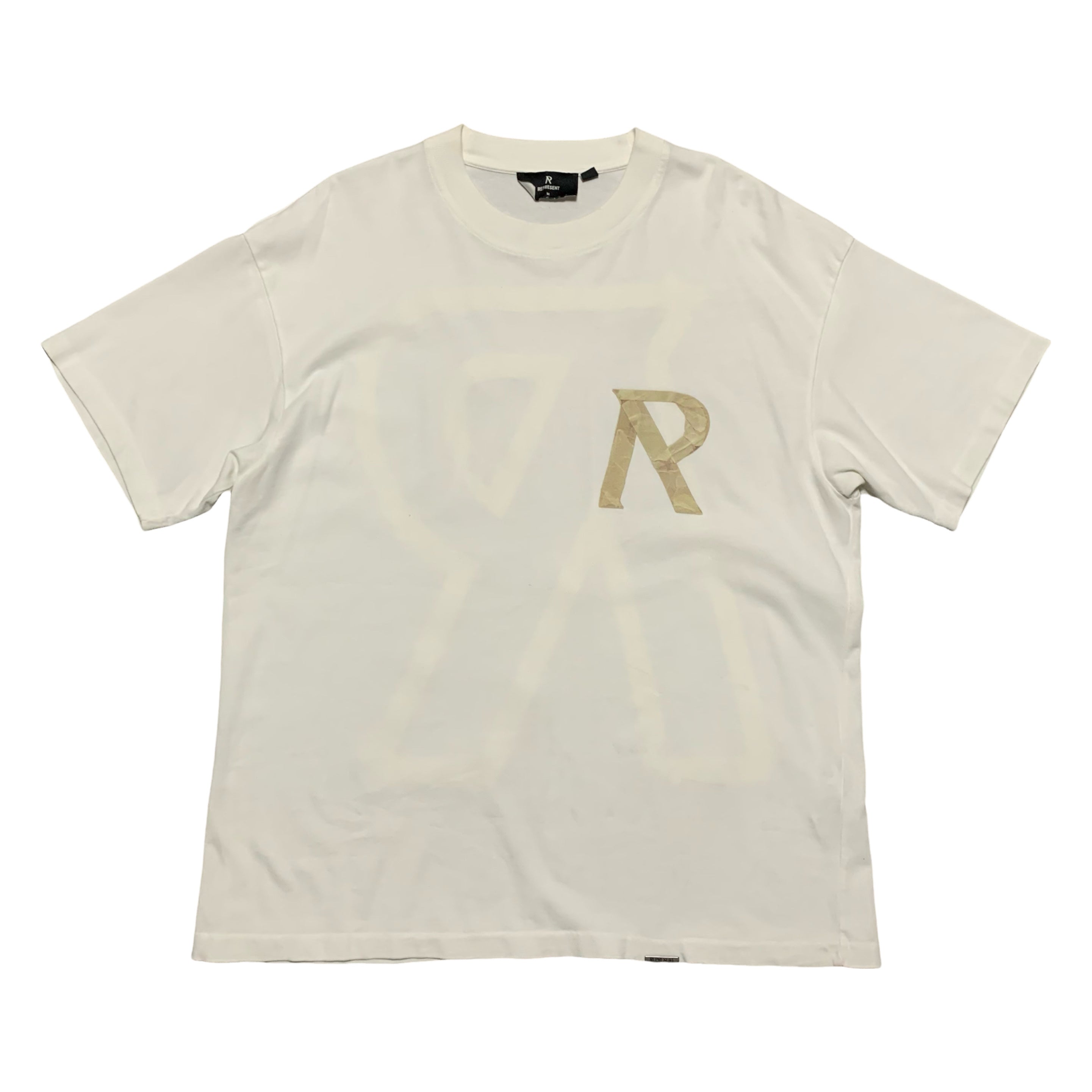 Represent Medium Masking Tape Initial Flat White Tee