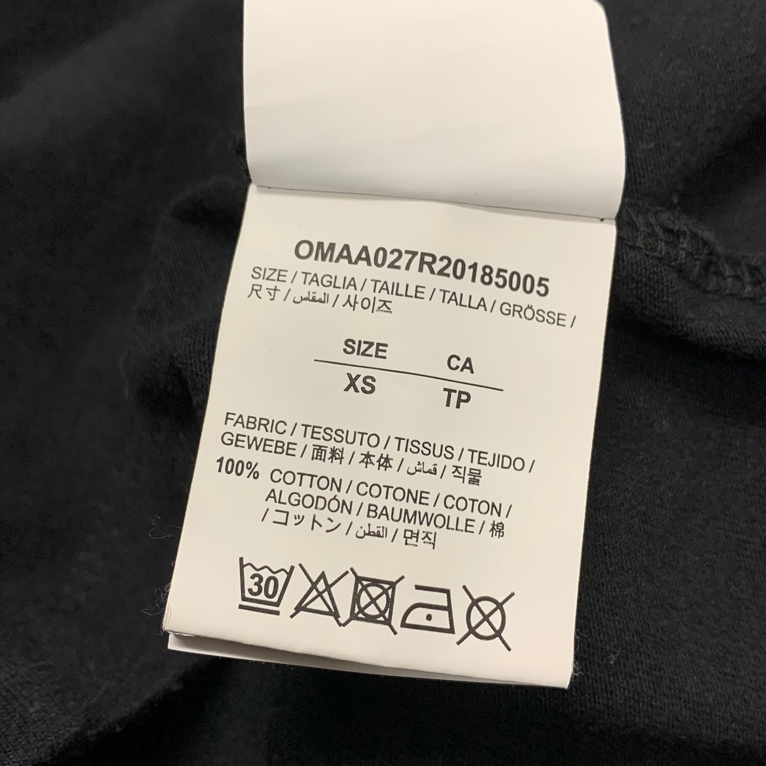 Off White XS Tee Dripping Arrows Black T-Shirt Virgil Abloh