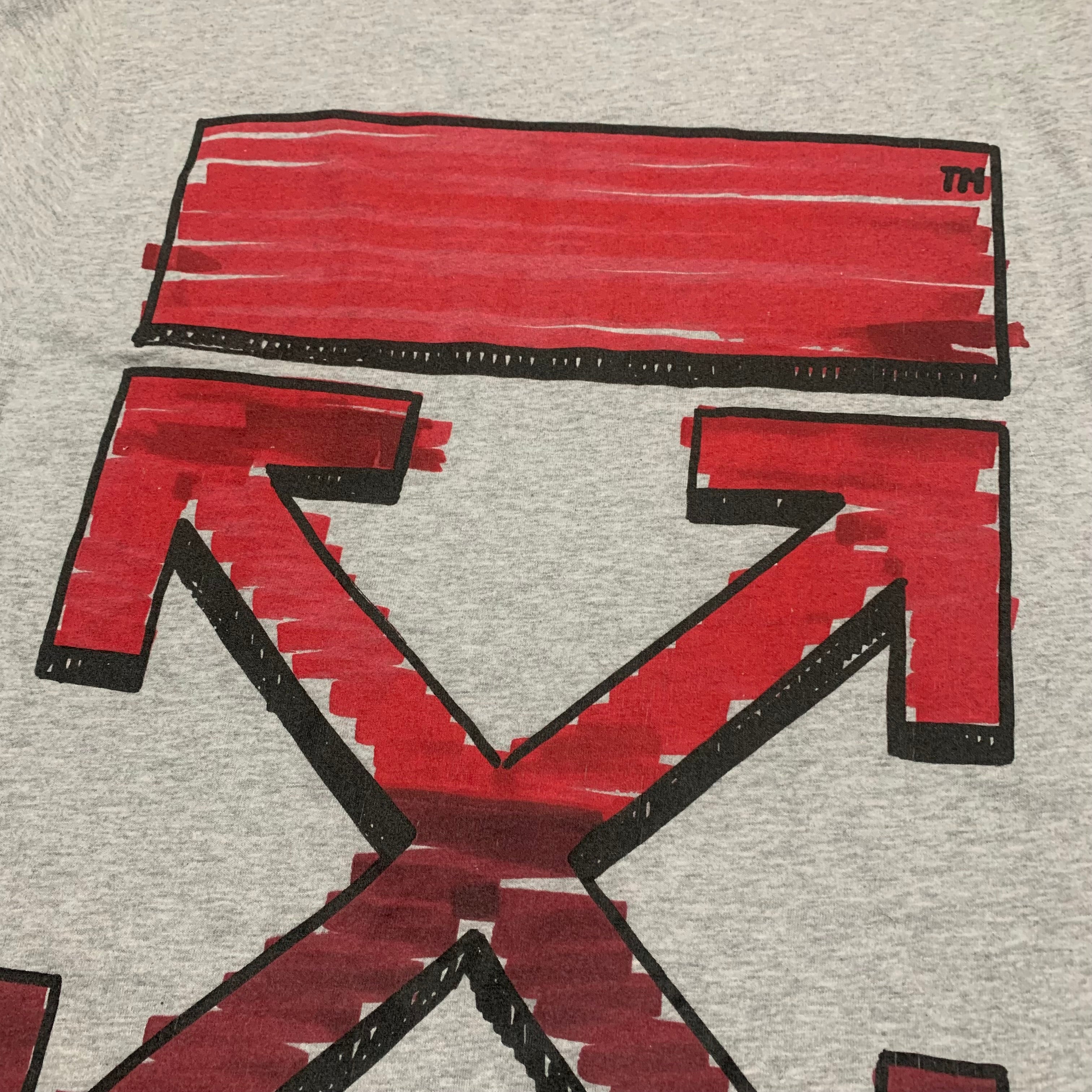Off White Small Marker Arrows Grey Tee Virgil Abloh