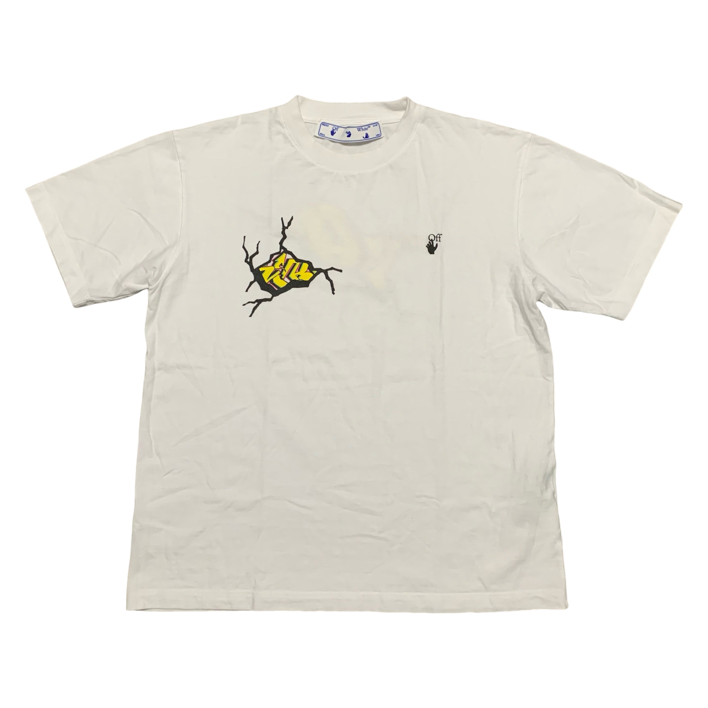 Off White XS Graffiti Graphic White Tee Virgil Abloh